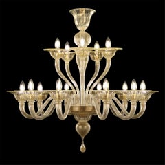 Kronleuchter 10+ 5 Arme Goldenes künstlerisches Glas Simplicissimus 360 von Multiforme
