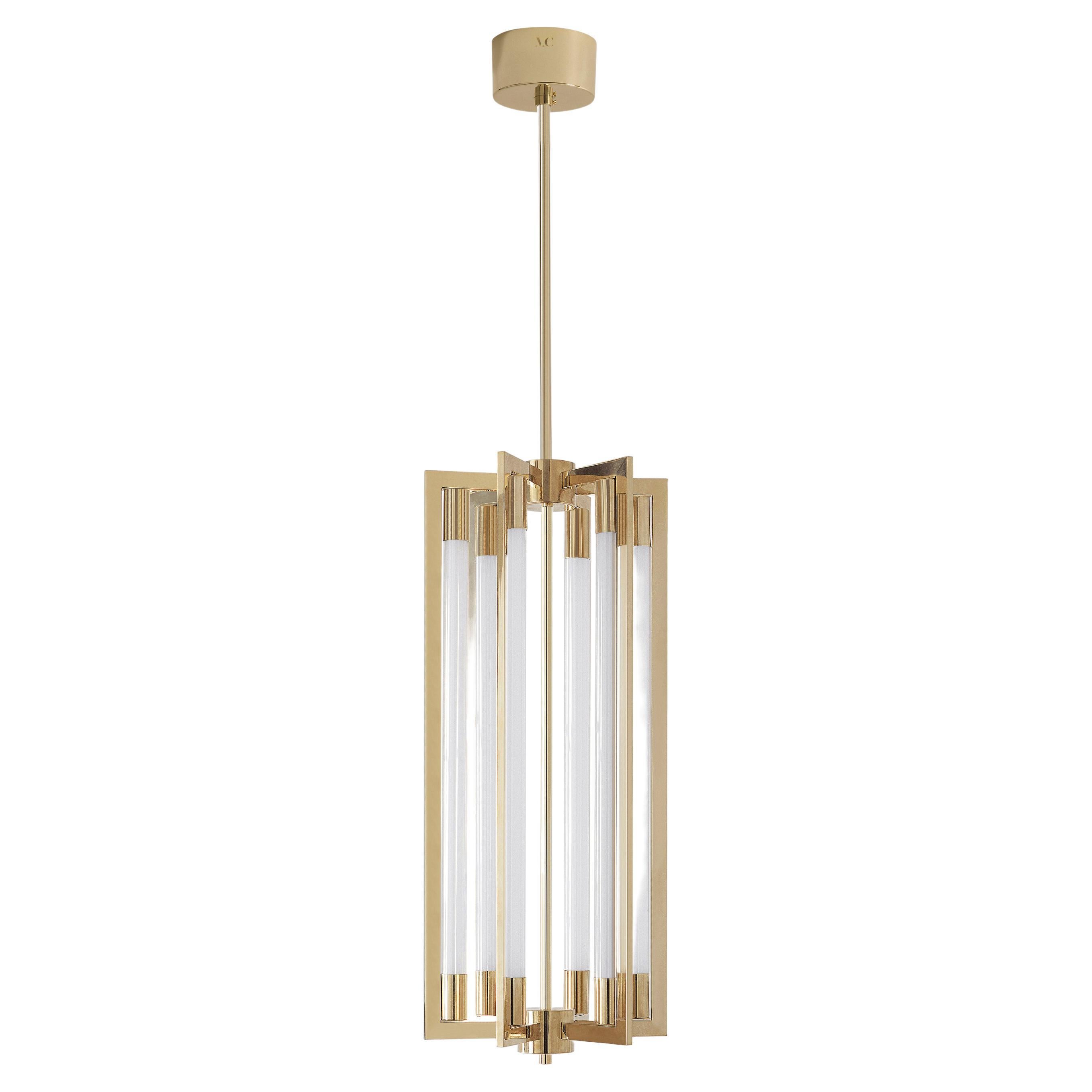 Lampadario 11 Opalin Glass Tube di Magic Circus Editions