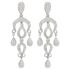 1.00 carat Diamond White Gold Chandelier Earrings