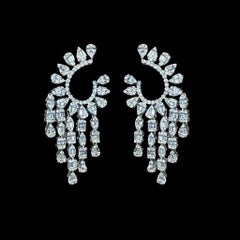 Kronleuchter 18K Weißgold Birne Marquise Diamant Statement-Ohrringe
