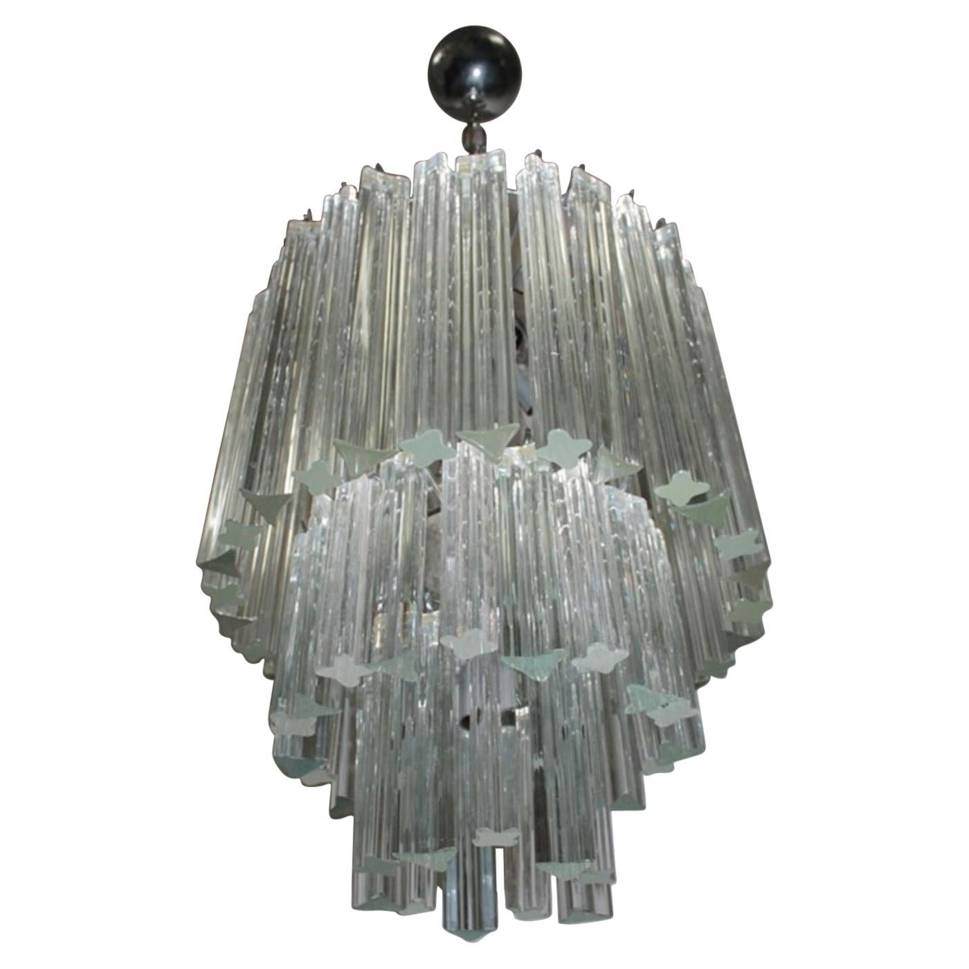 Chandelier 1970s Murano glass by Venini