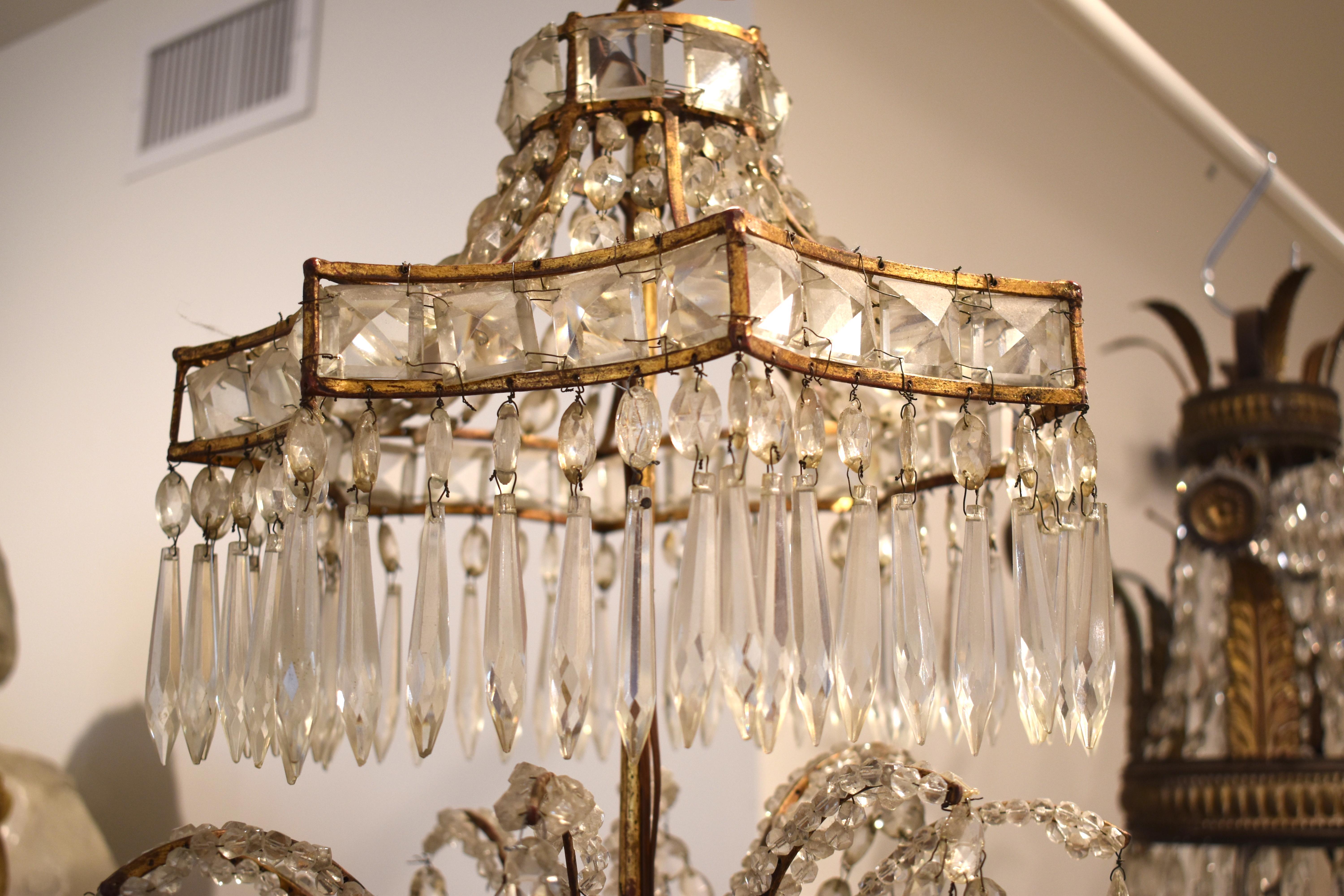 Chandelier, 19th Century, Russian or Swedish 8 Light In Good Condition For Sale In New Orleans, LA