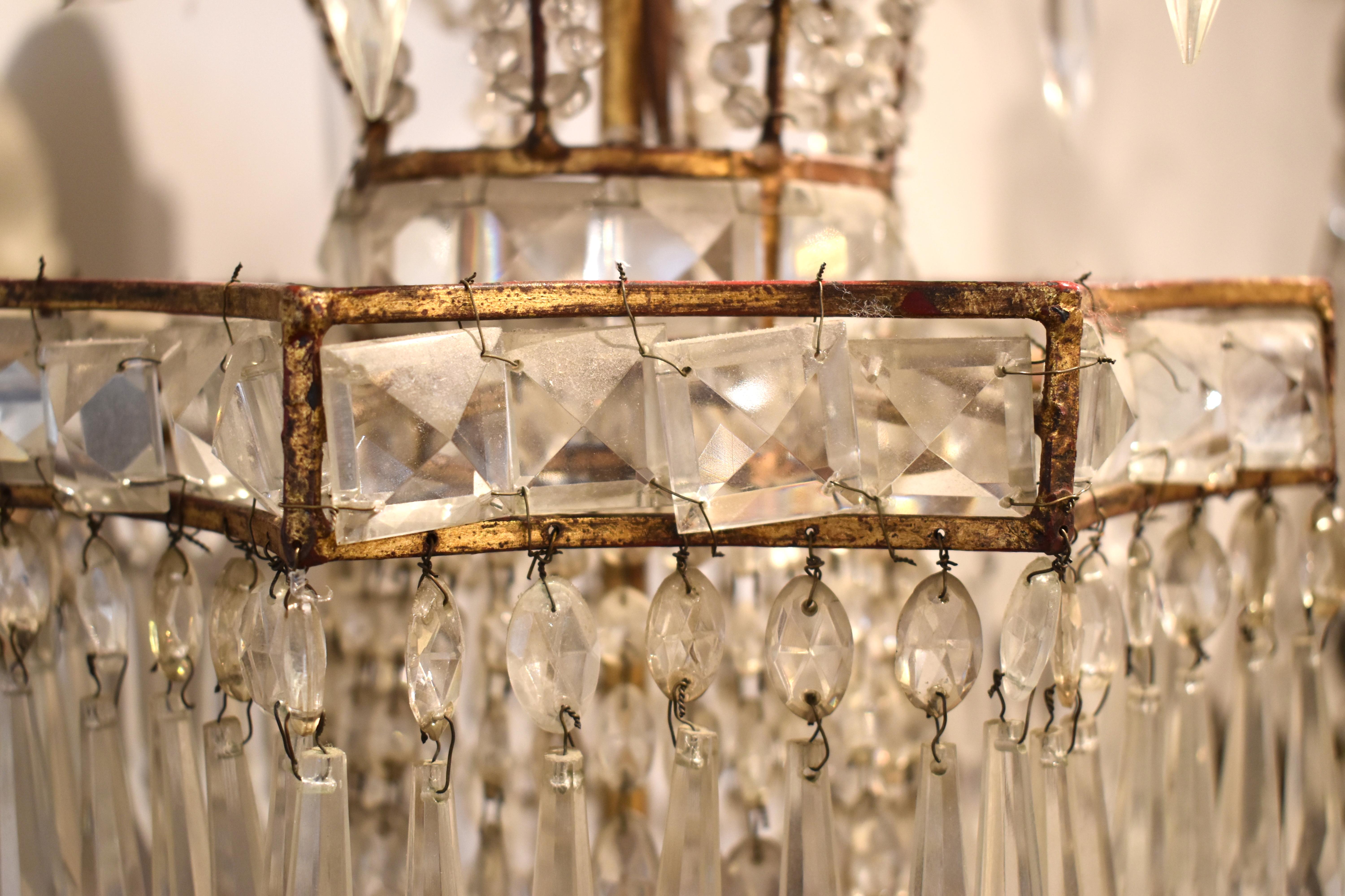 Crystal Chandelier, 19th Century, Russian or Swedish 8 Light For Sale