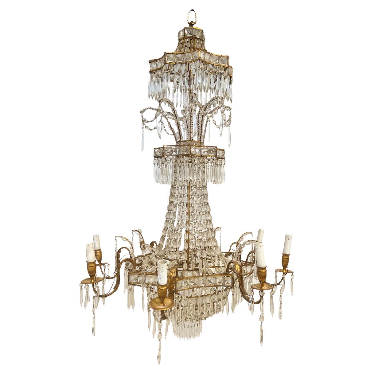 Chandelier, 19th Century, Russian or Swedish 8 Light