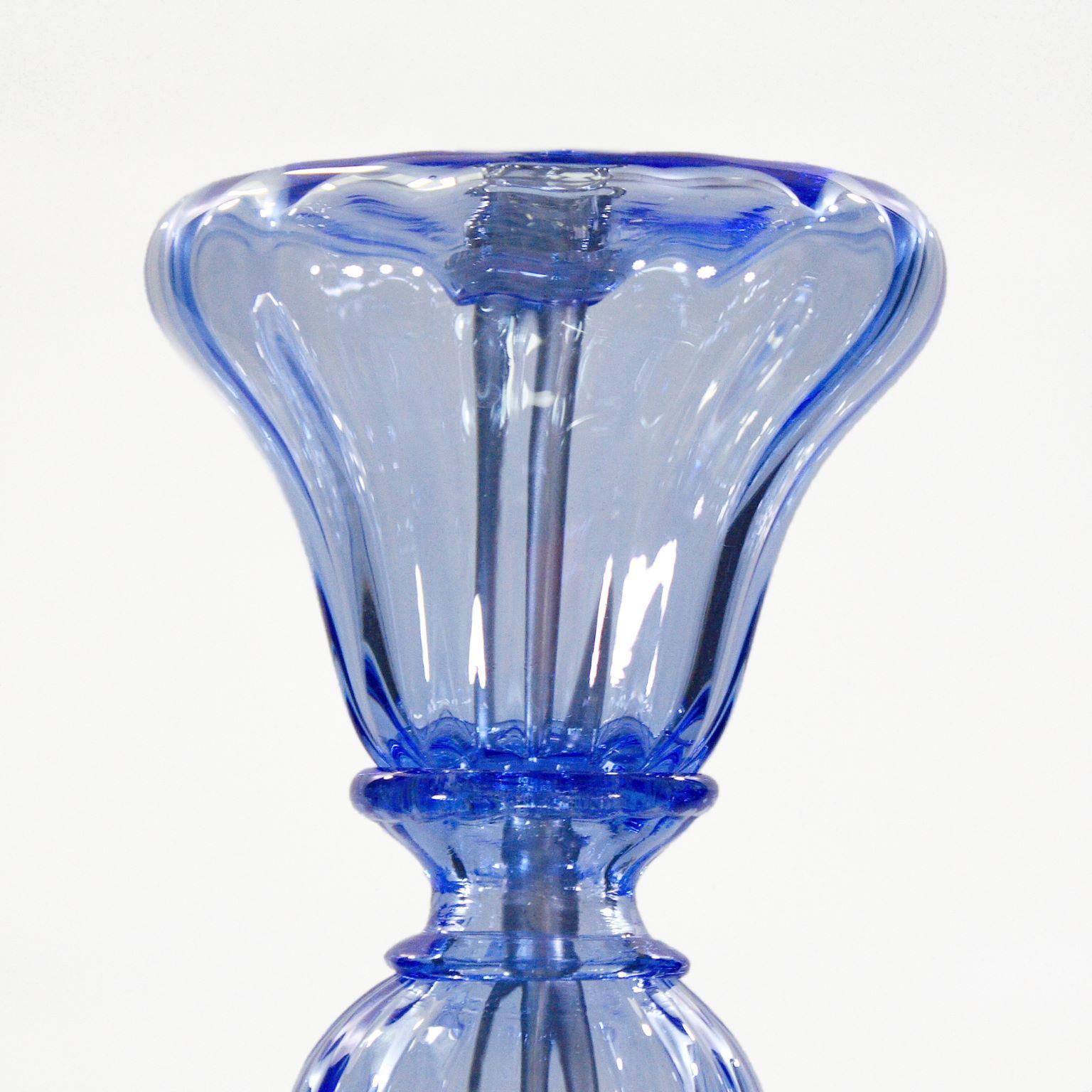 Kronleuchter mit 5 Armen aus blauem Muranoglas Capriccio von Multiforme  (Sonstiges) im Angebot