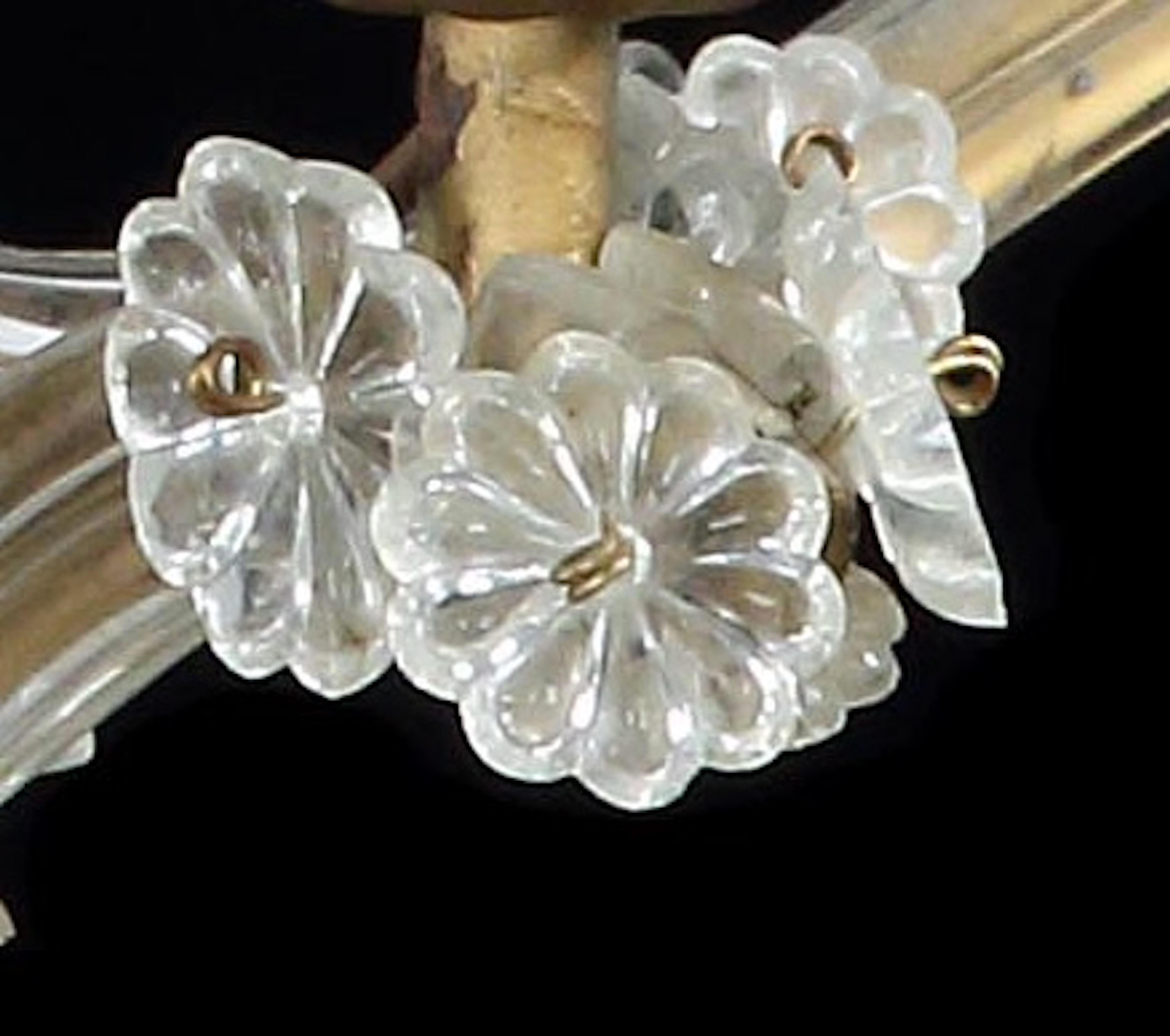 British Chandelier, 6-Arm, Gilt-Brass, Glass, Edwardian Rococo Revival For Sale