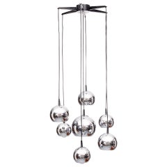 Chandelier 7 Chrome Spheres, Schmahl & Schulz