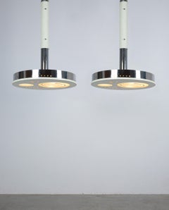 Chandelier Angelo Brotto Esperia Glass Pair 1960, Italy