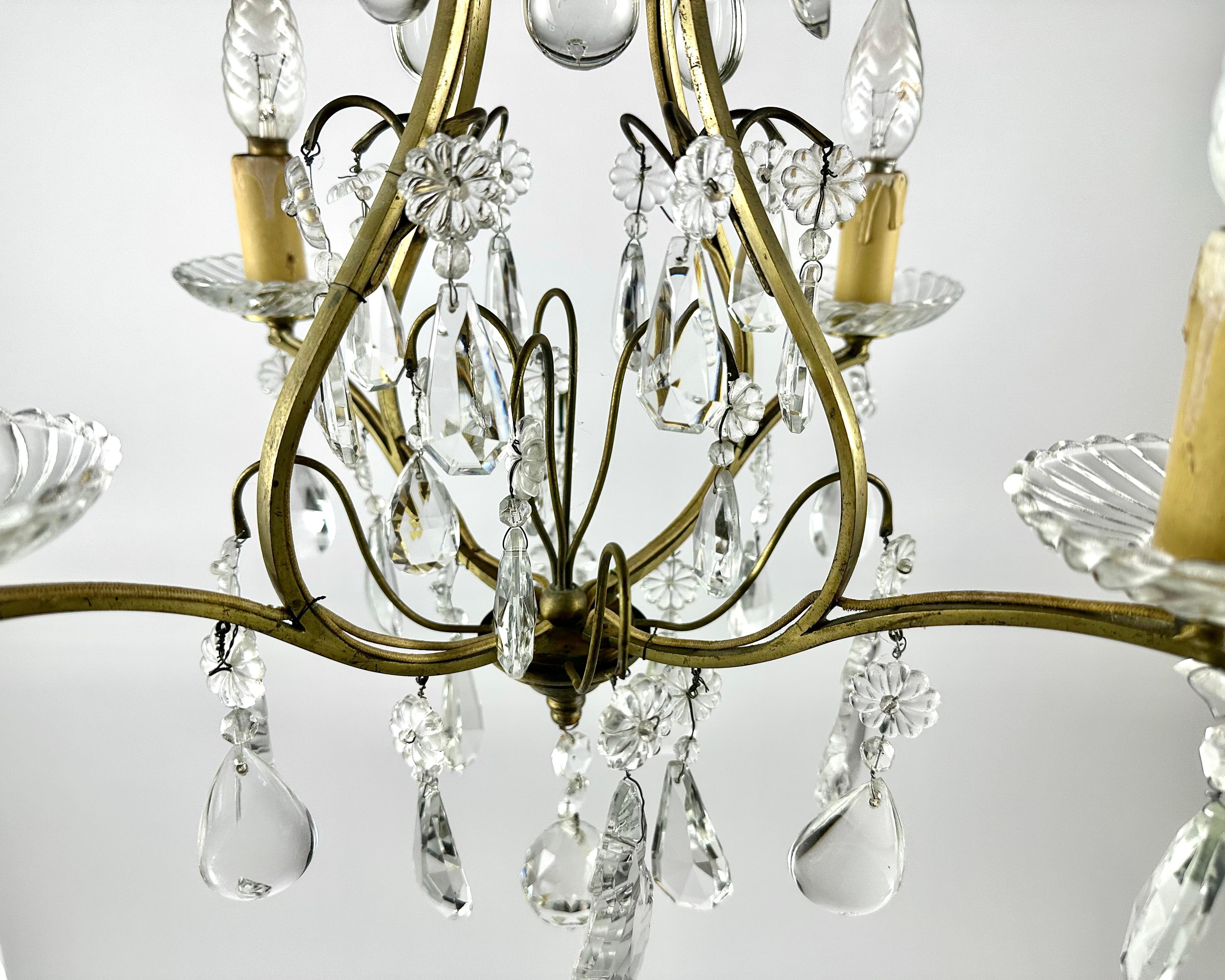 Chandelier Antique French Lighting Baroque style Early 20th Century For Sale 3