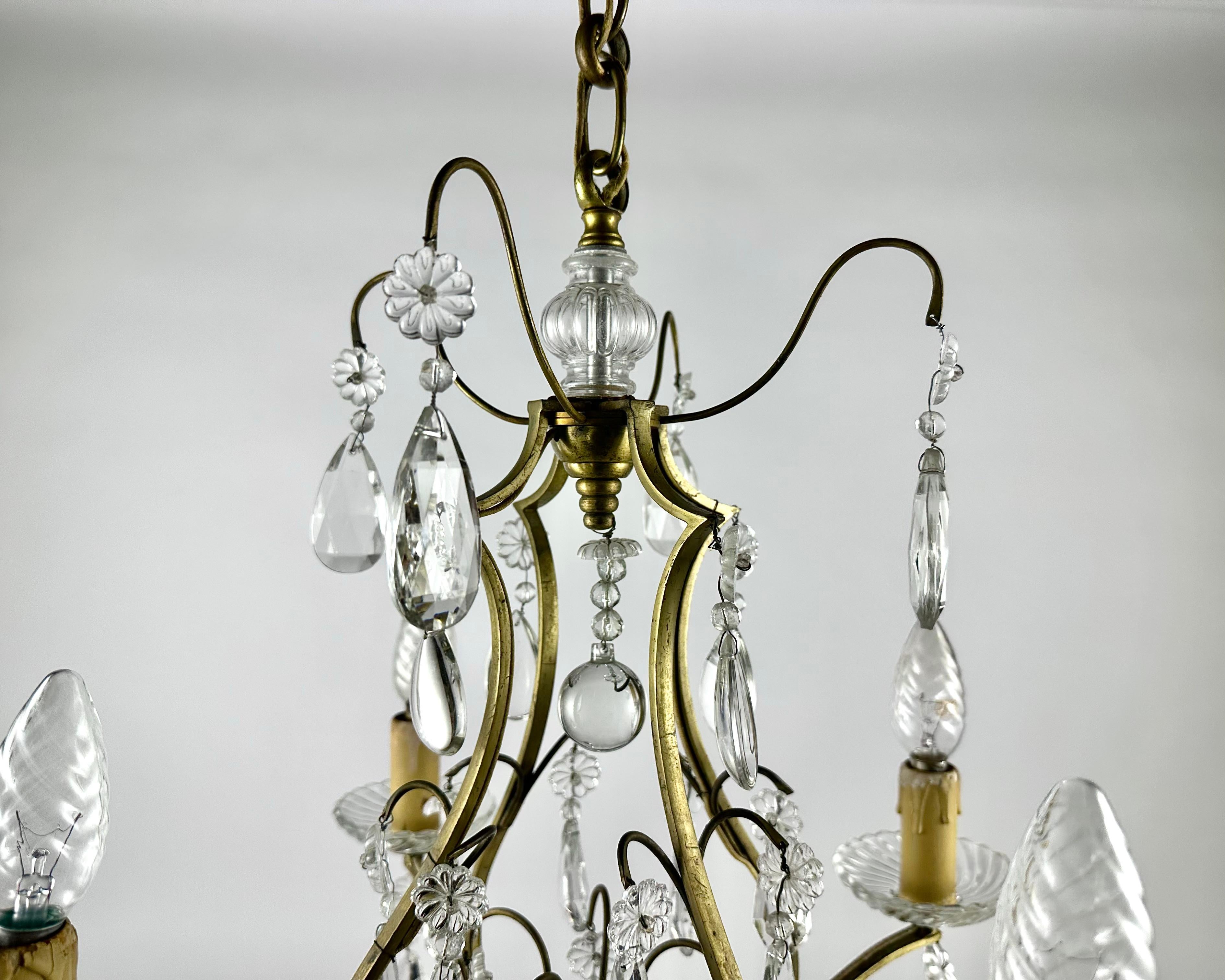 Chandelier Antique French Lighting Baroque style Early 20th Century For Sale 4