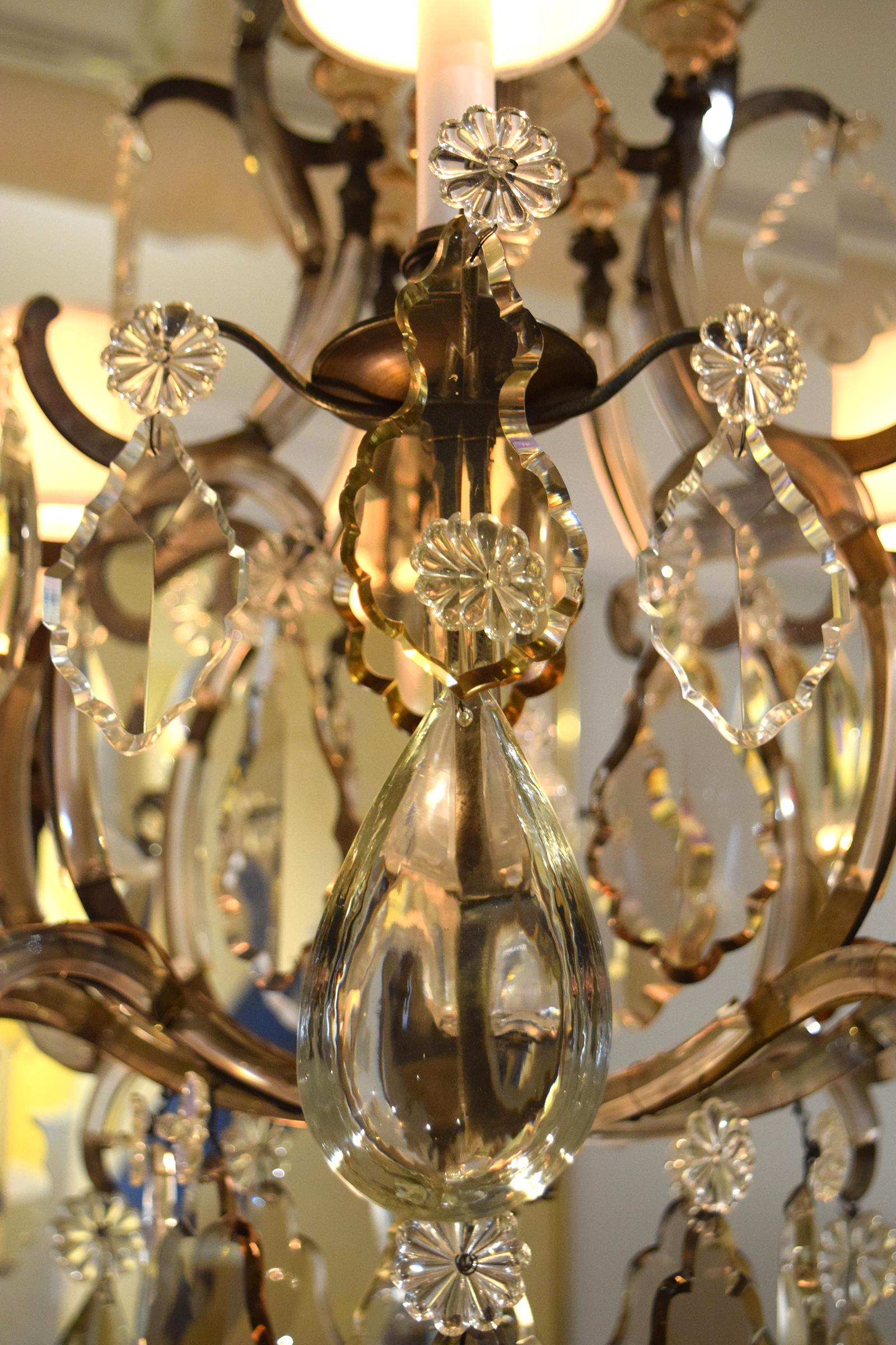 French Chandelier Attributed to Bagues For Sale