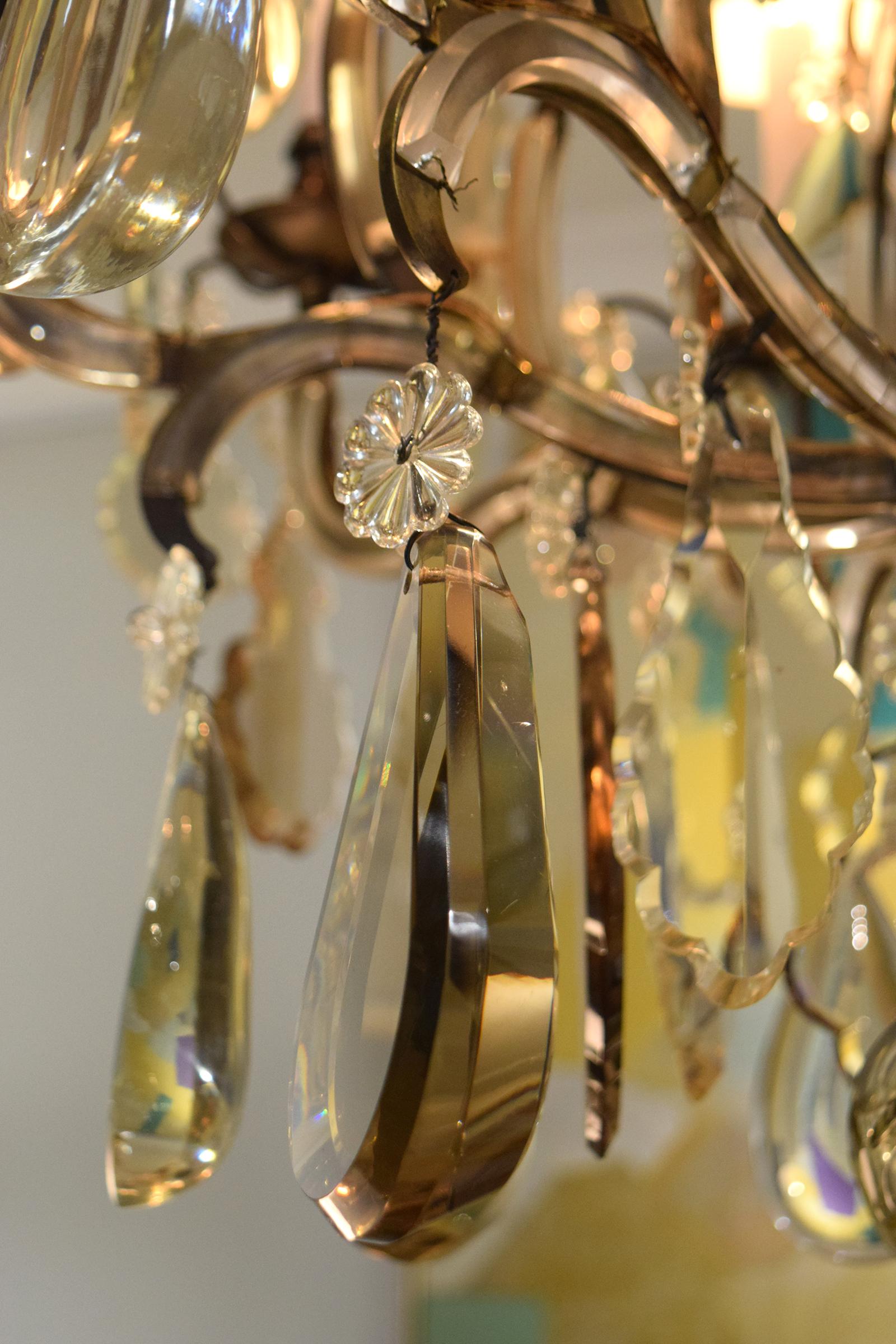 Mid-20th Century Chandelier Attributed to Bagues For Sale