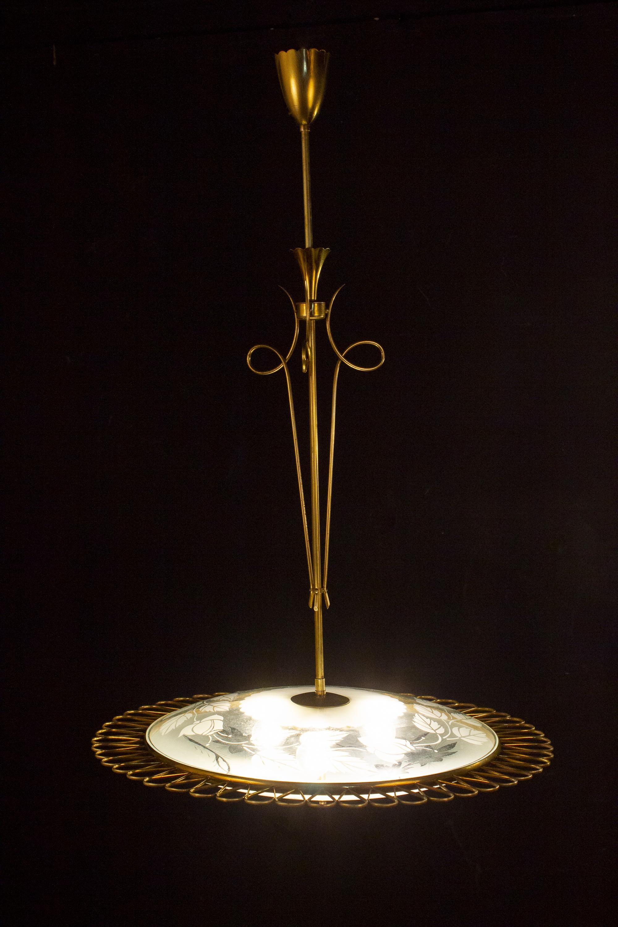 Chandelier Attributed to Fontana Arte by Pietro Chiesa, Italy, 1940s 3