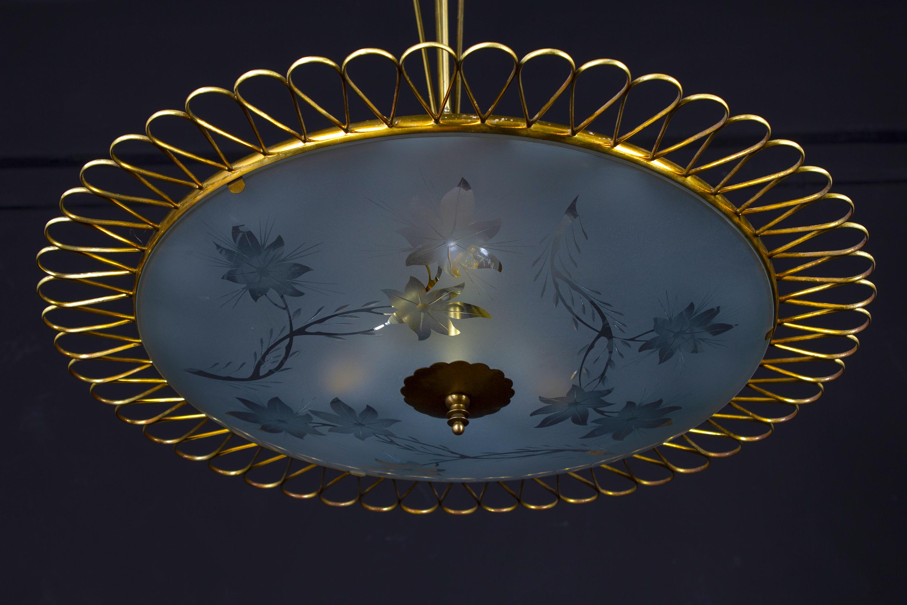 Chandelier Attributed to Fontana Arte by Pietro Chiesa, Italy, 1940s 5