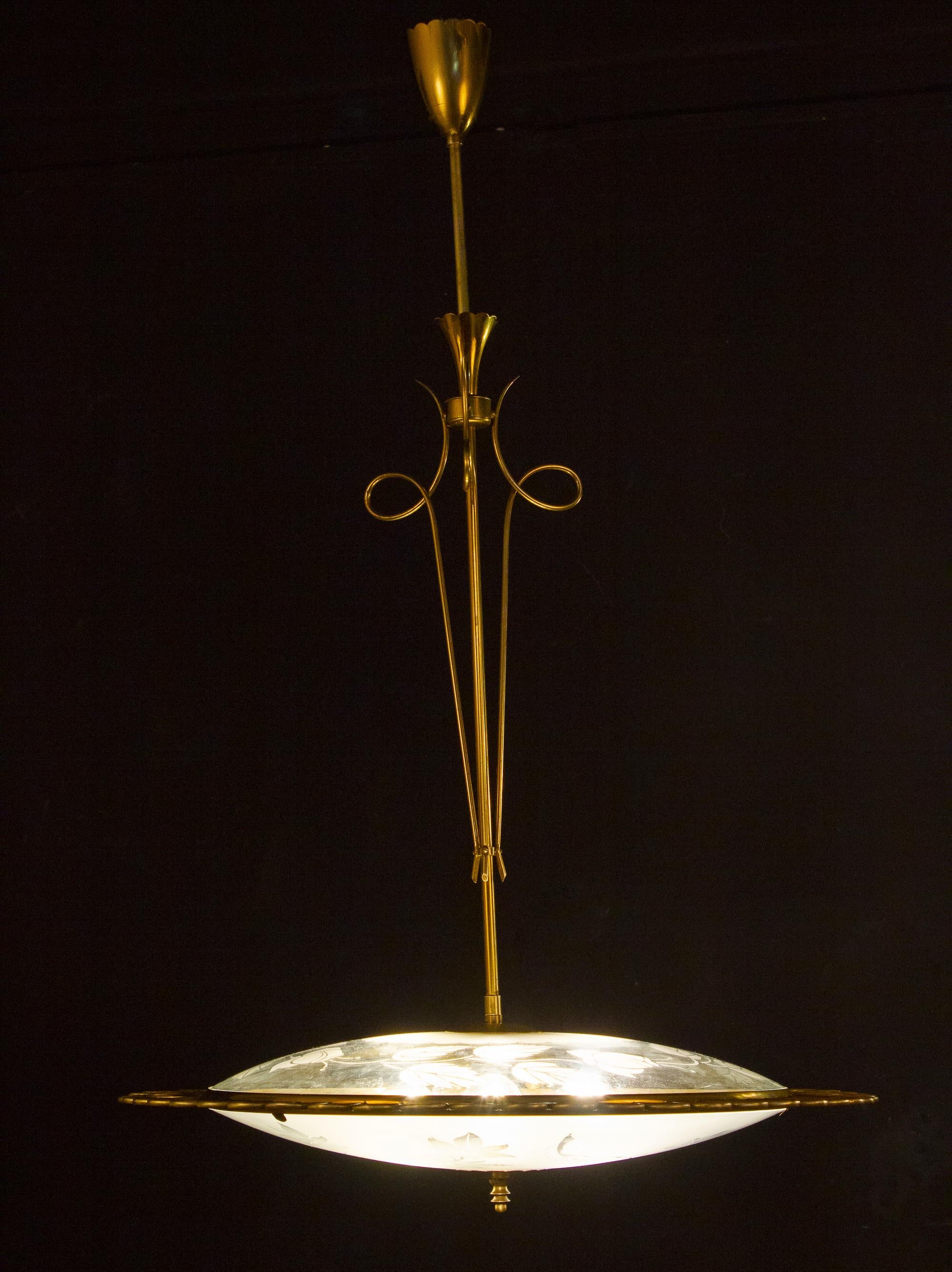 Chandelier Attributed to Fontana Arte by Pietro Chiesa, Italy, 1940s 8
