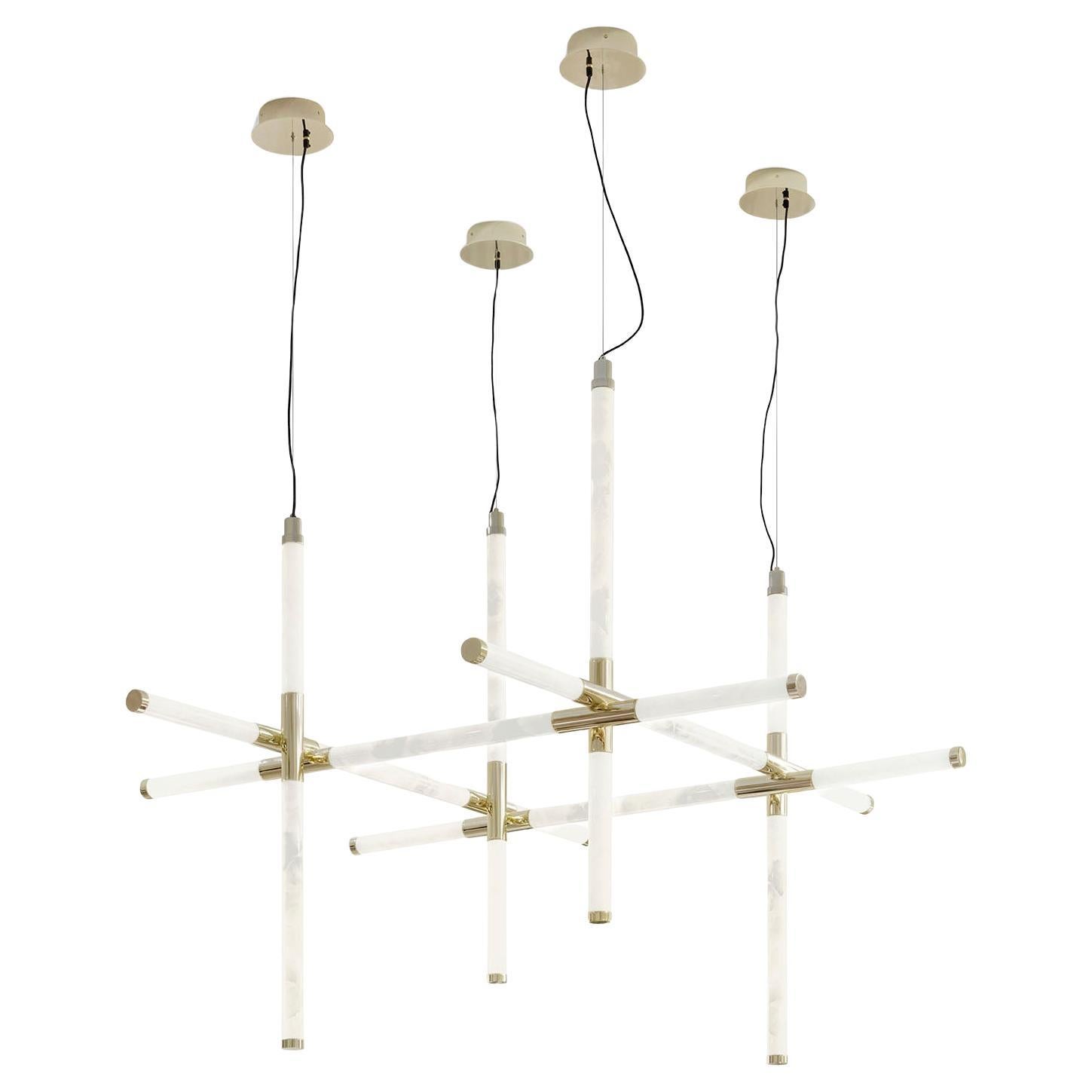 Lustre disponible en plusieurs couleurs  Verre anti-abat-jour champagne finition chromée