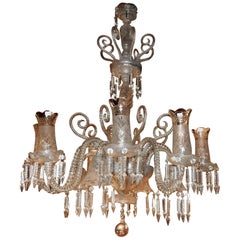 Chandelier Baccarat Eight Arms with Tealight Holders and Four with Tulips
