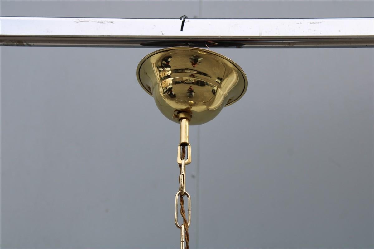 Chandelier Ball Murano Glass Venini Italian Design Brass Chain Gold 1960s  For Sale 2
