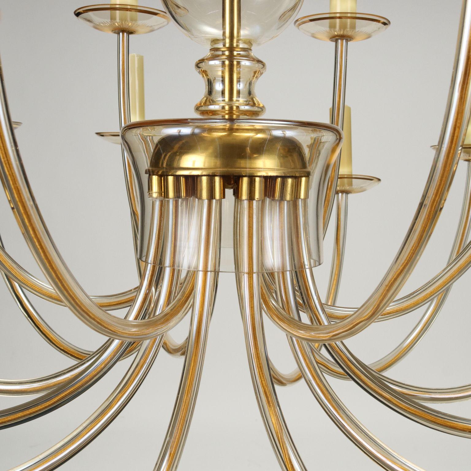 Chandelier Blown Glass, Italy 20th Century In Good Condition In Milano, IT