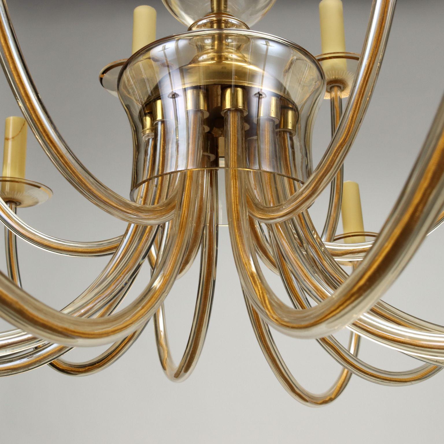 Chandelier Blown Glass, Italy 20th Century 1