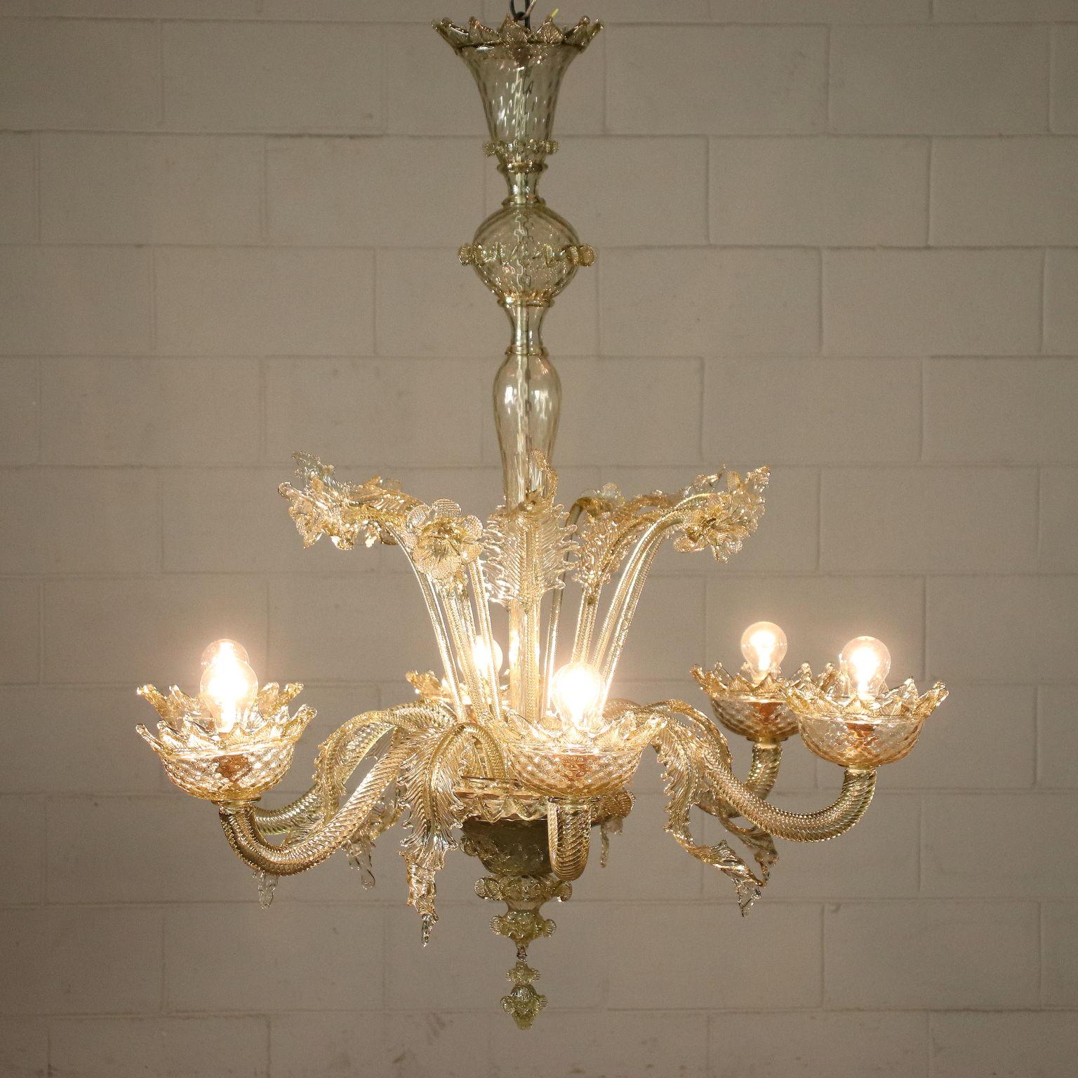 Other Chandelier Blown Glass Murano Italy Early 20th Century