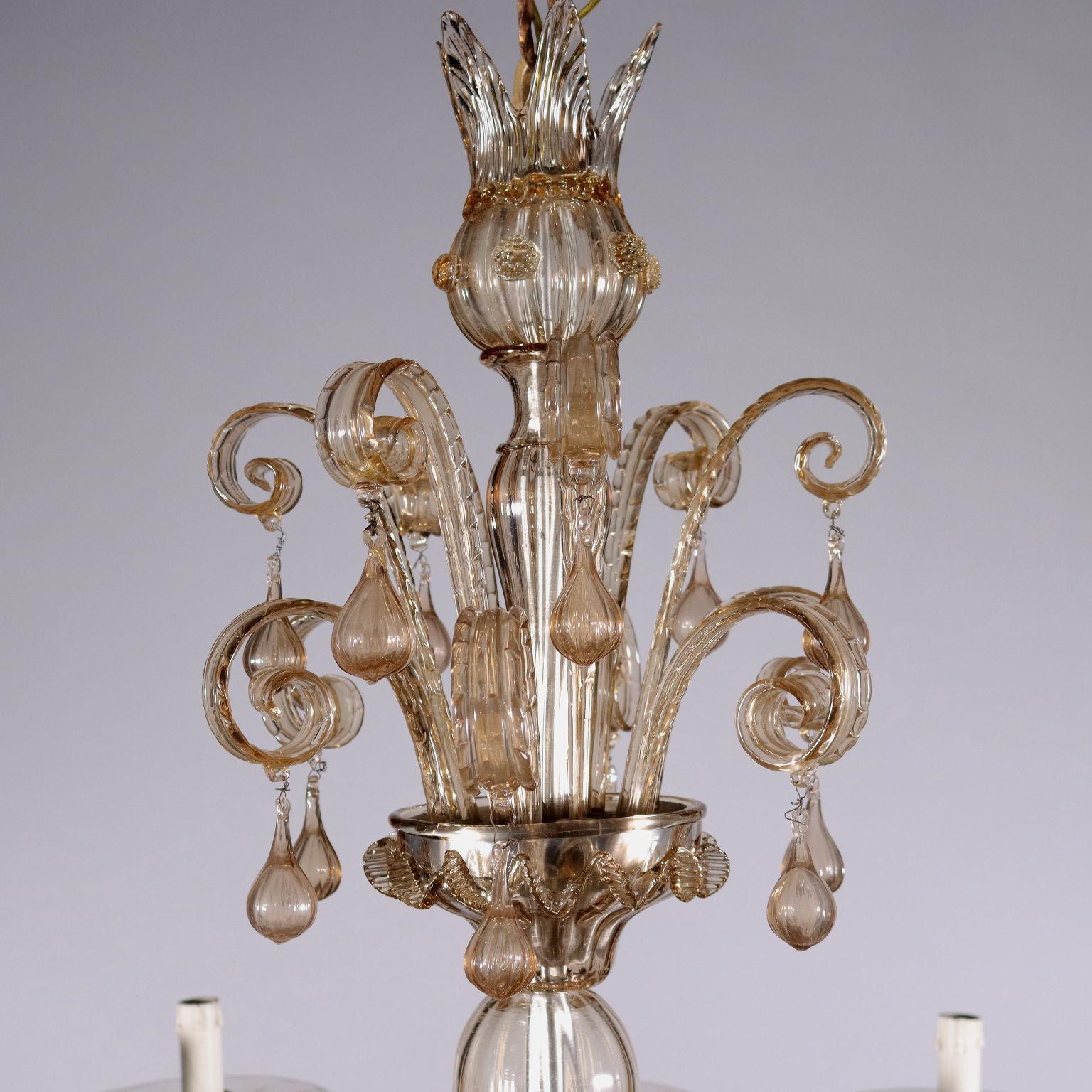Italian Chandelier Blown Glass Murano Italy XX Cent. For Sale