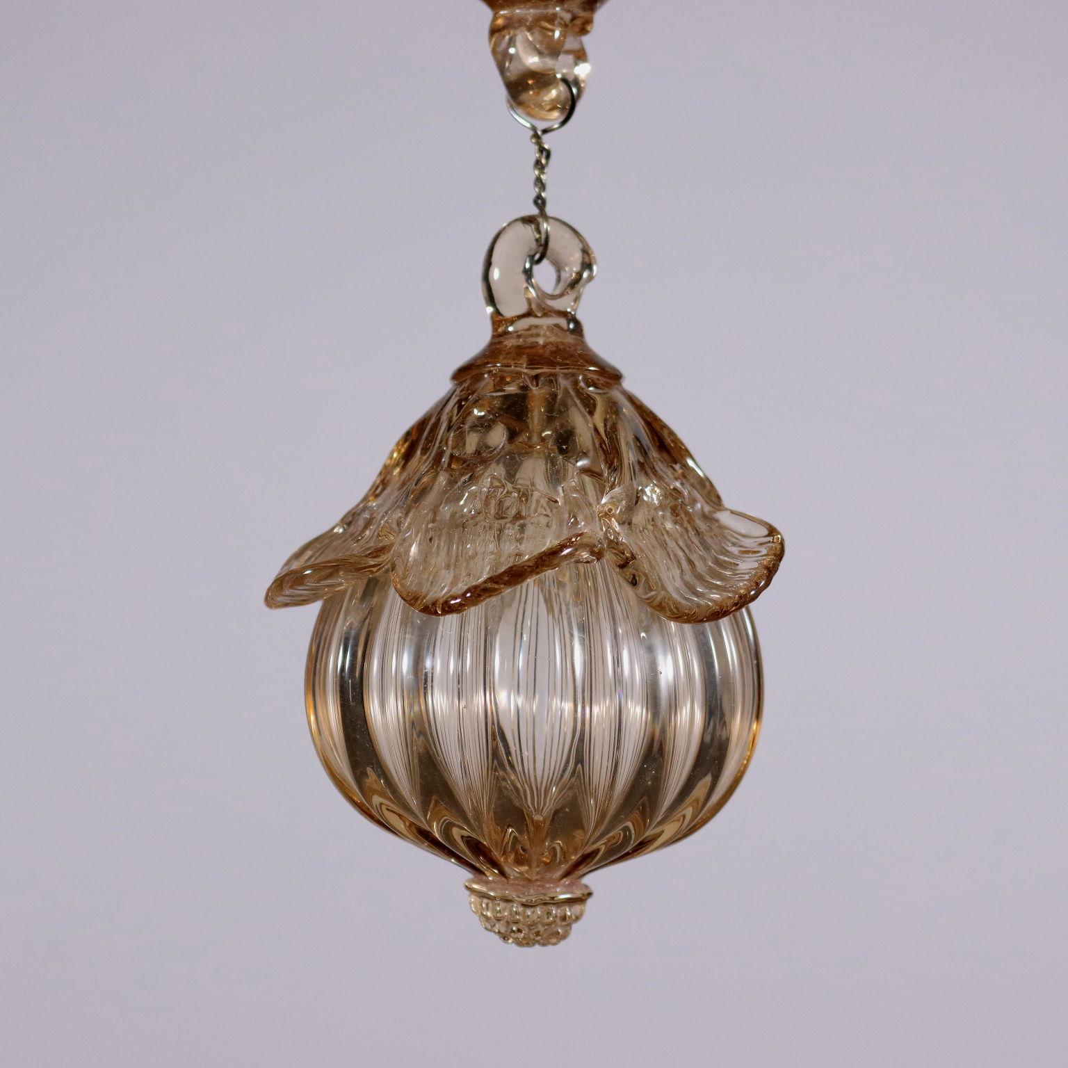 Chandelier Blown Glass Murano Italy XX Cent. In Good Condition For Sale In Milano, IT