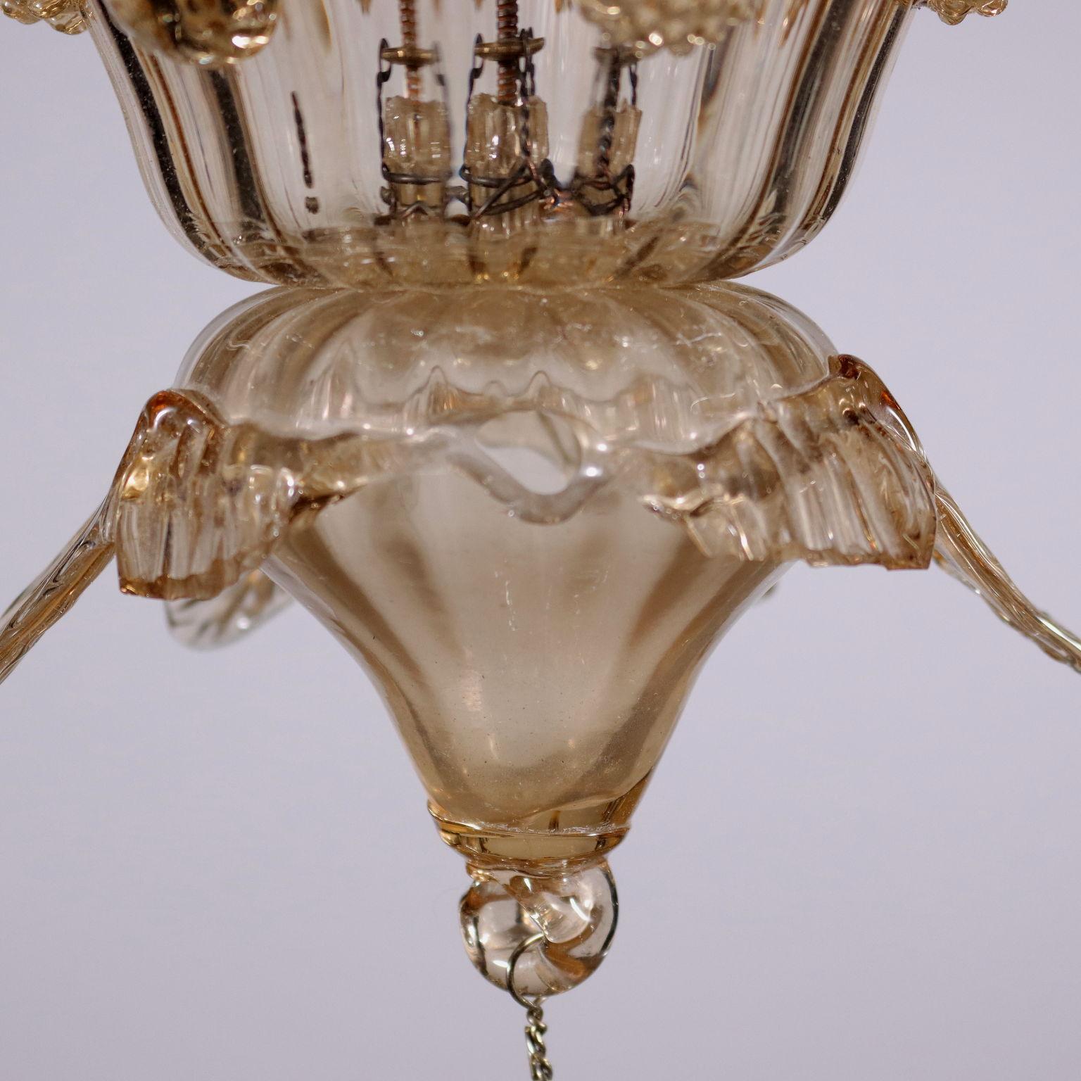 20th Century Chandelier Blown Glass Murano Italy XX Cent. For Sale