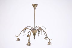 Chandelier Brass in the Manner of Dagobert Peche Wiener Werkstätte, Austria 1910