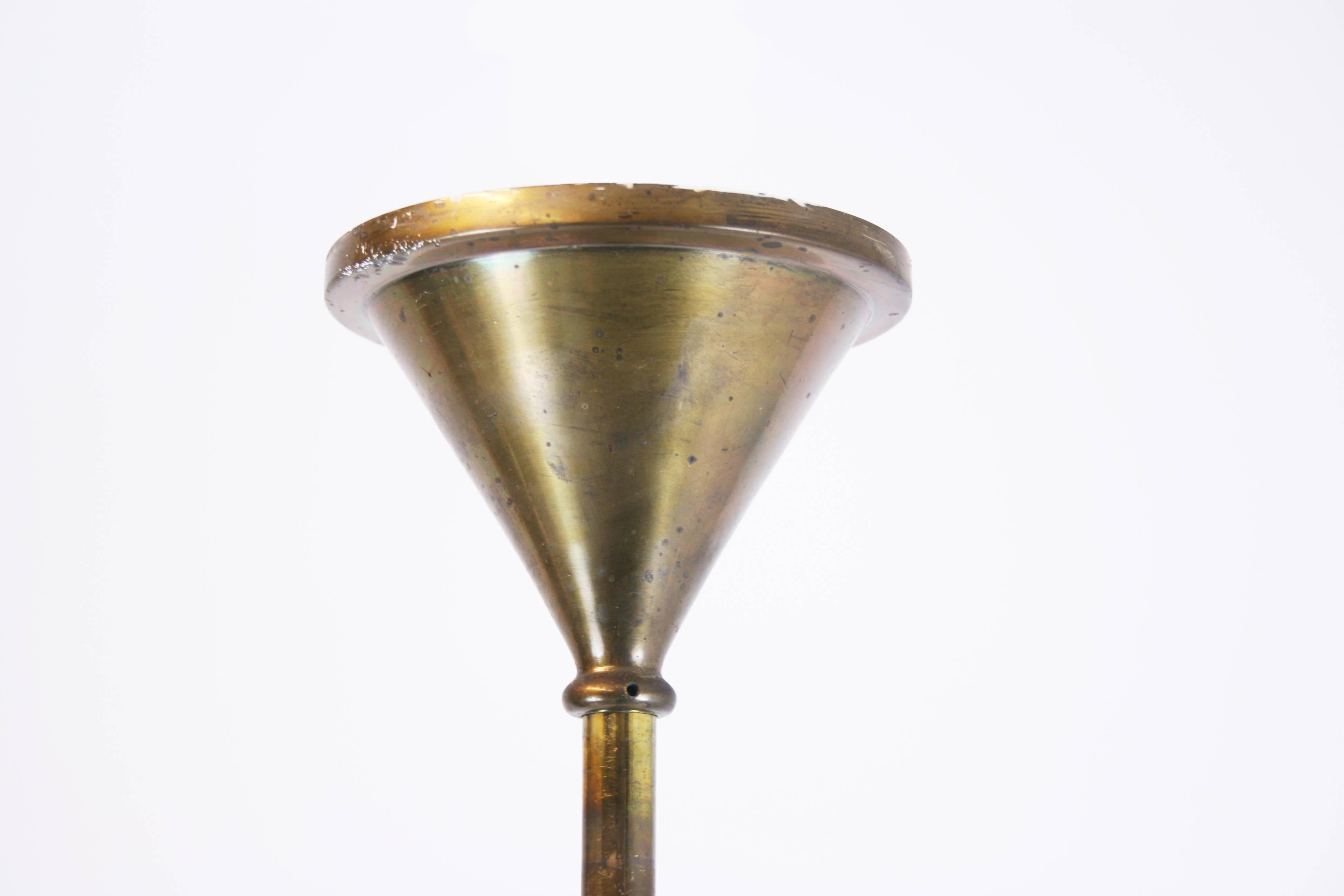 Austrian Chandelier Brass in the Manner of Dagobert Peche Wiener Werkstätte, Austria 1910 For Sale