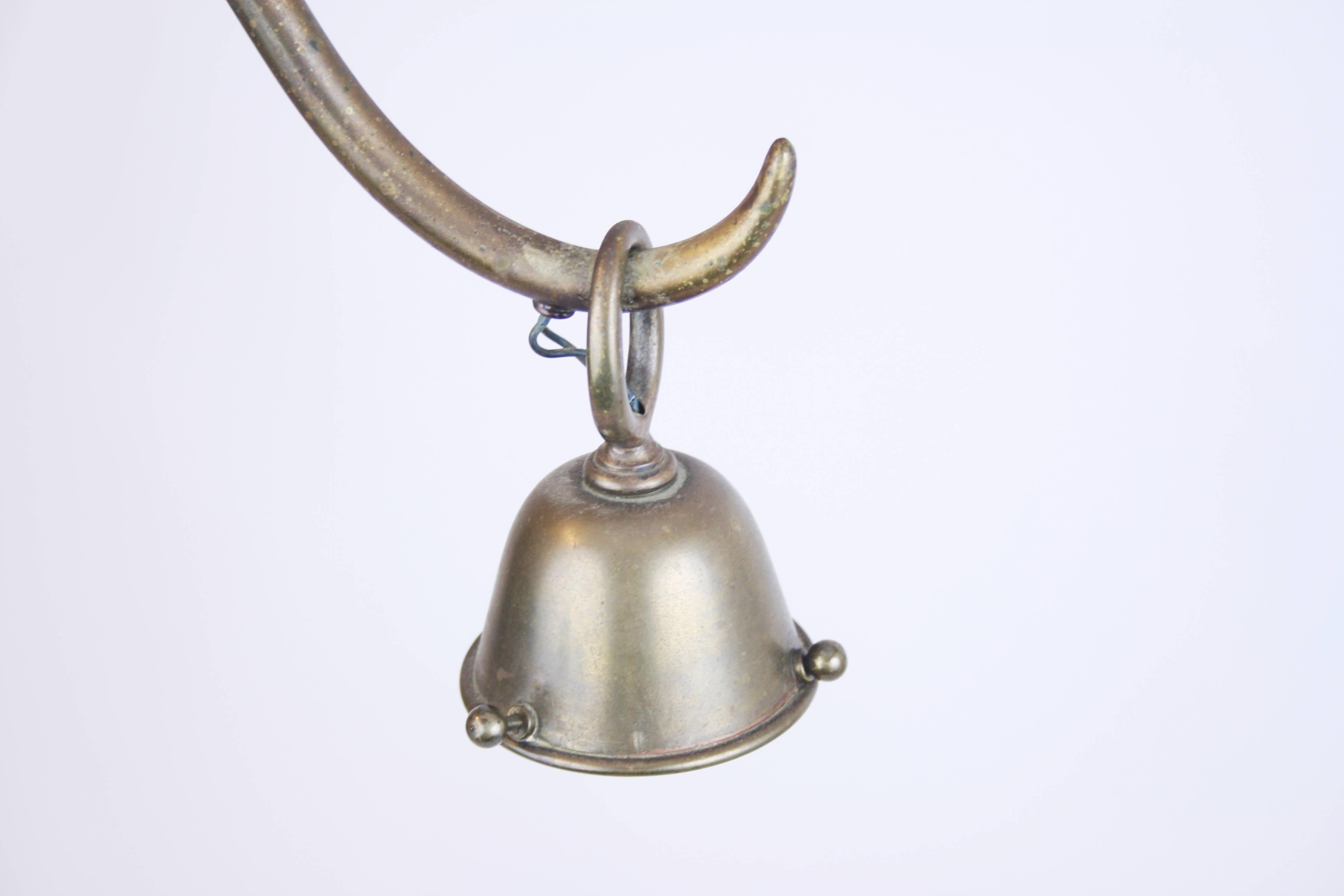 Chandelier Brass in the Manner of Dagobert Peche Wiener Werkstätte, Austria 1910 For Sale 2