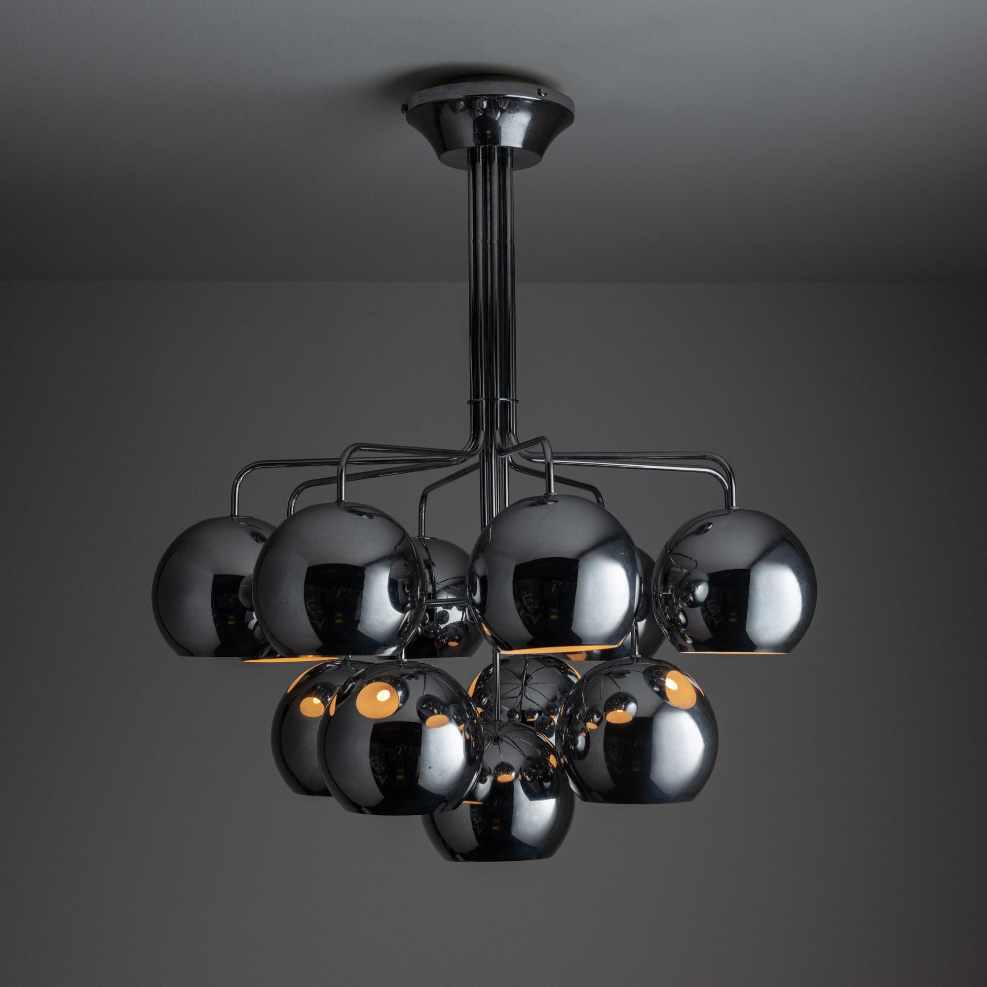 Mid-Century Modern Chandelier by Angelo Mangiarotti for Candle For Sale
