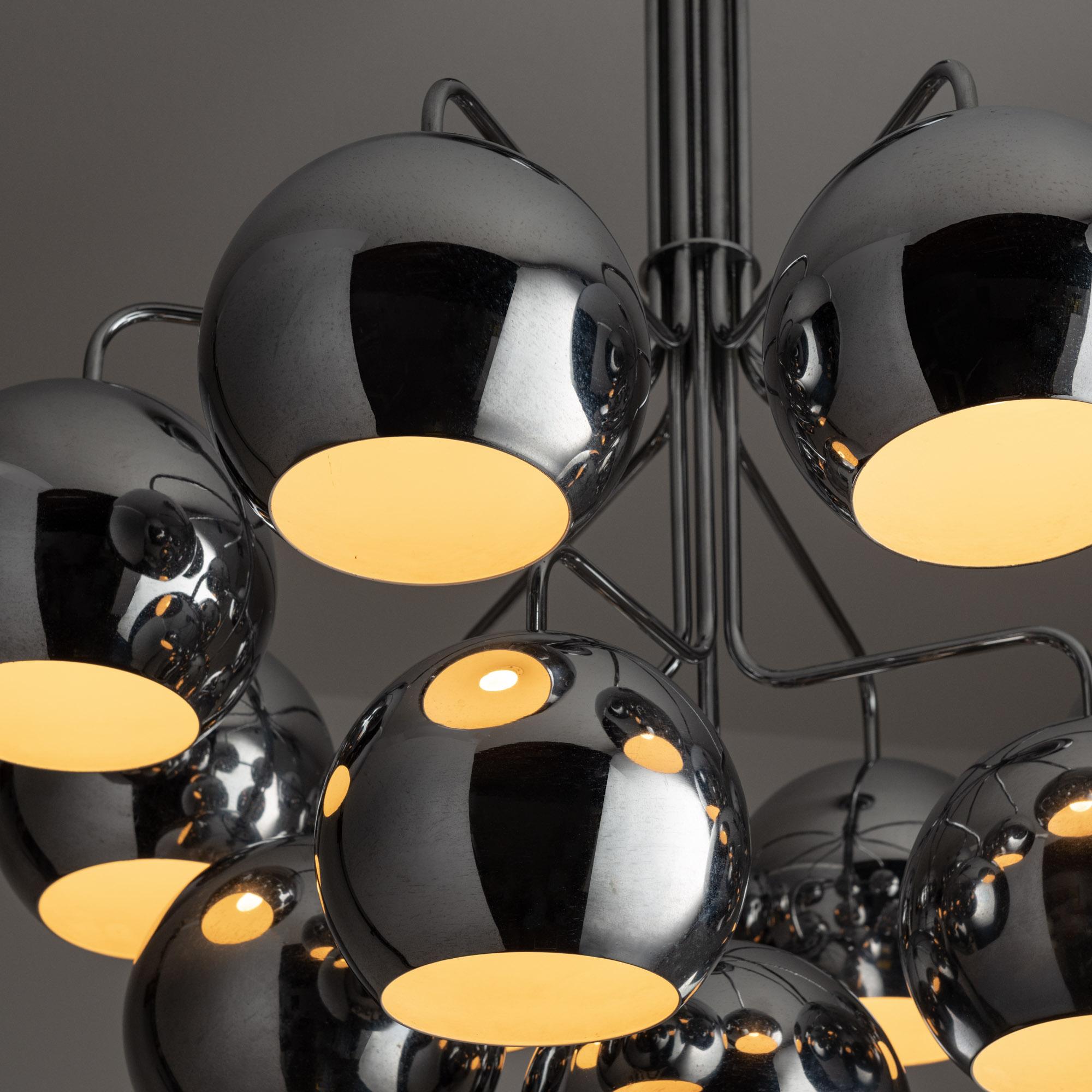 Chrome Lustre Angelo Mangiarotti pour bougie en vente