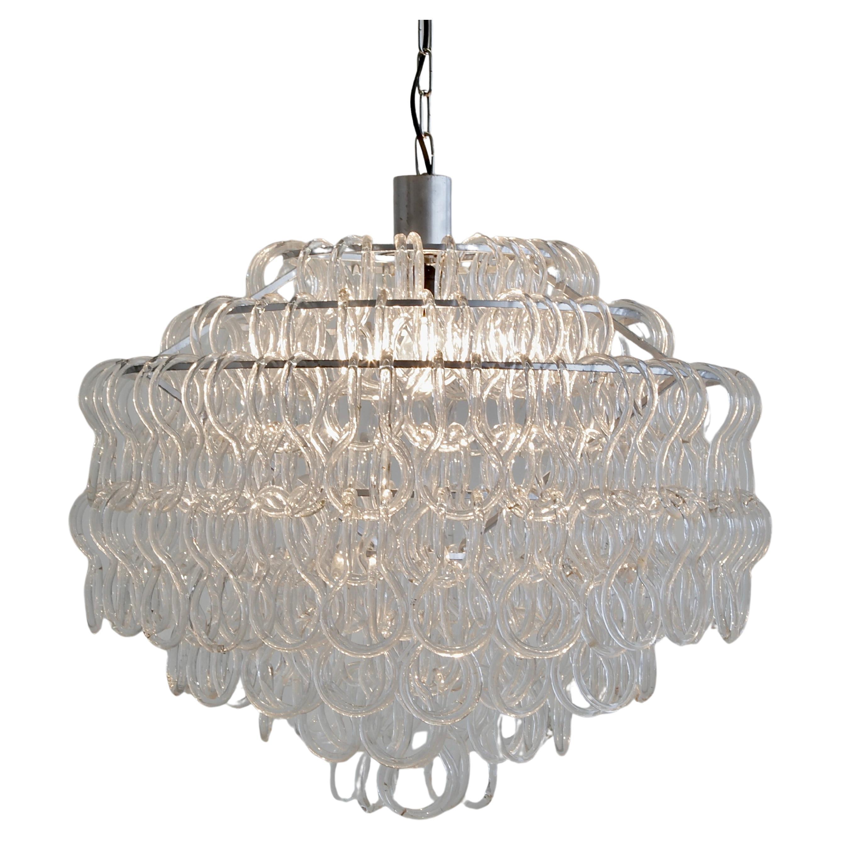 Chandelier by Angelo MANGIAROTTI for Vetreria VISTOSI, 1967