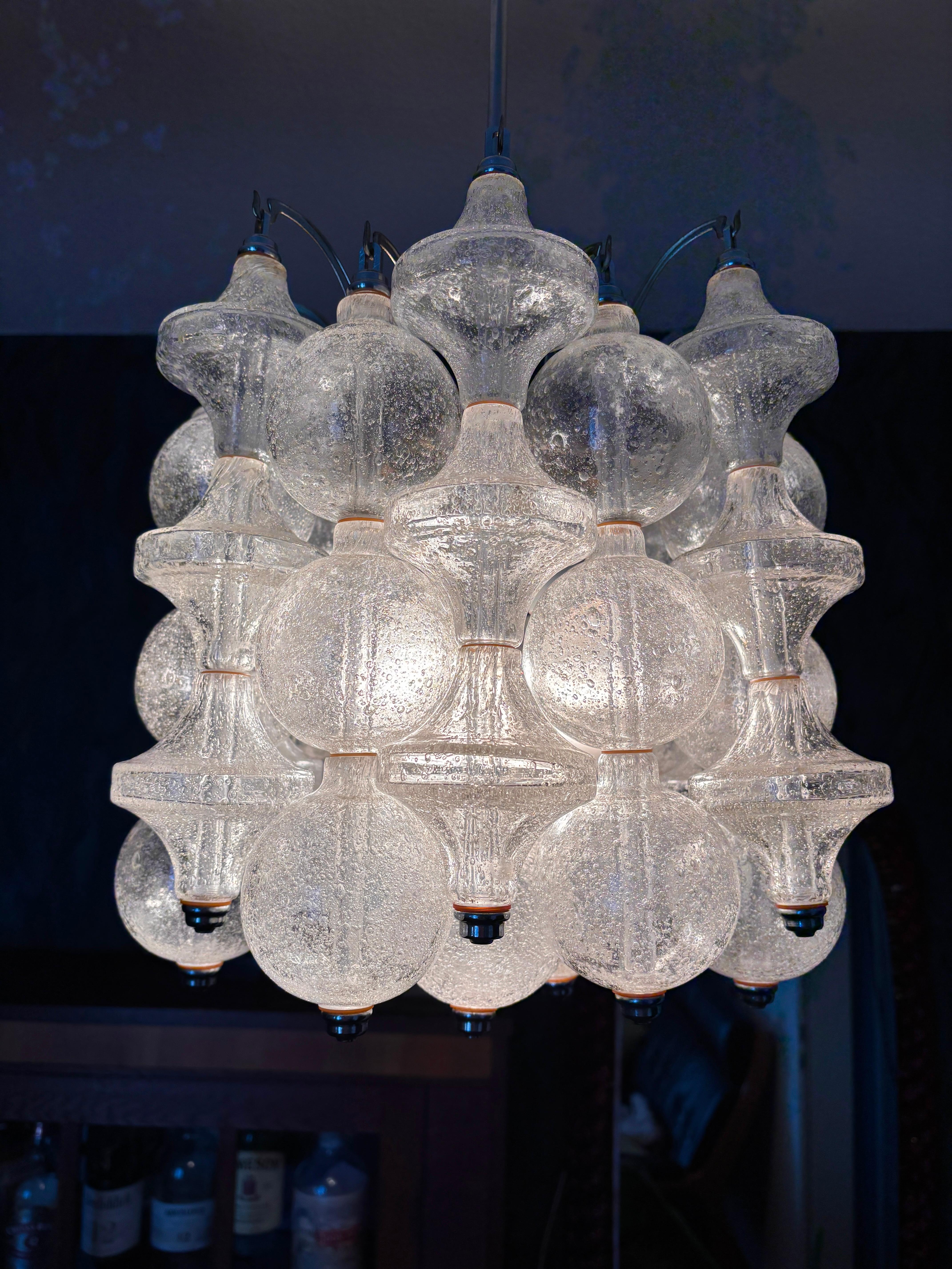 Mid-Century moderno Lampadario di Archimede Seguso per Seguso 60s Italy in vendita