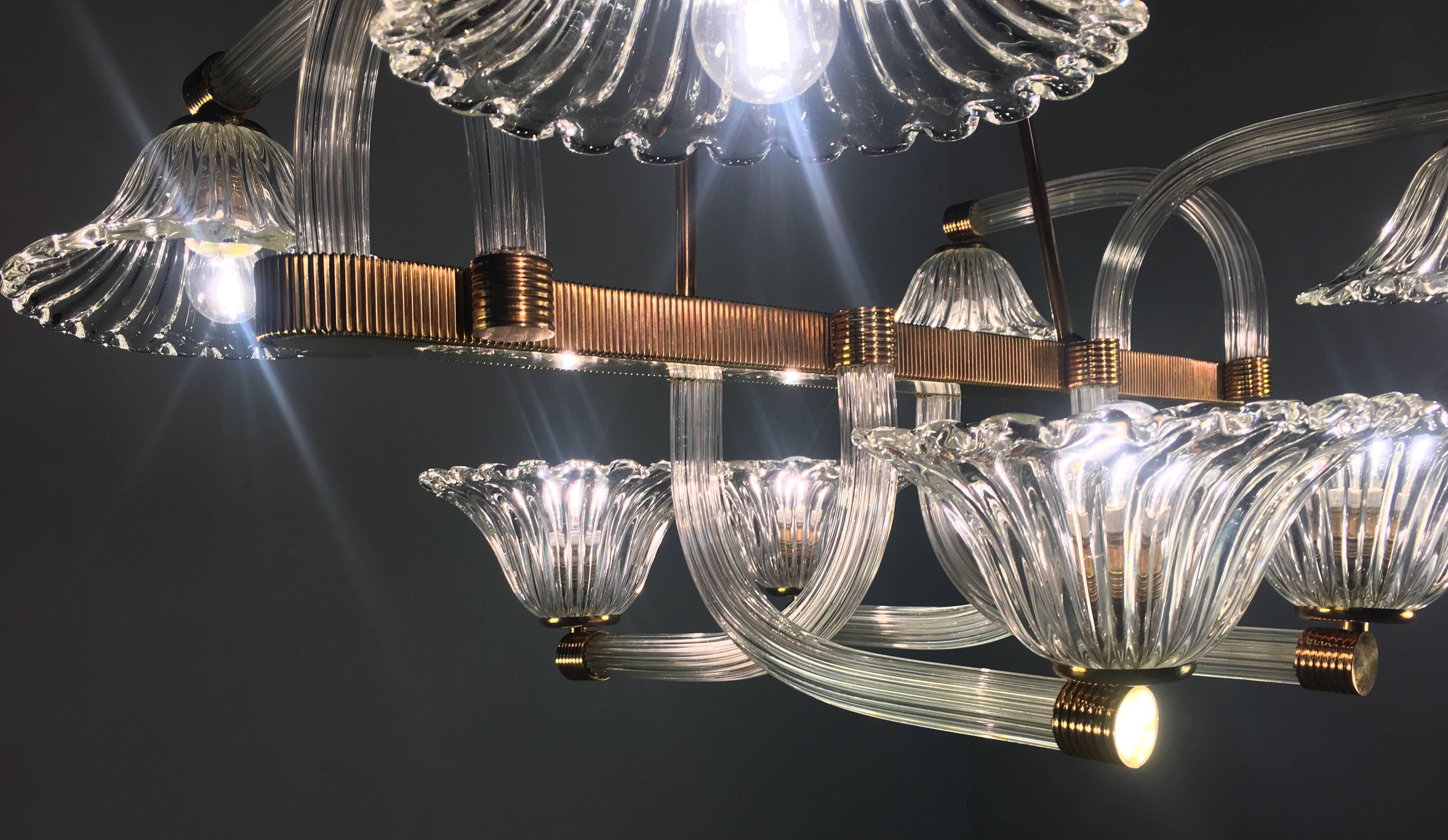 Chandelier by Barovier & Toso, Murano, 1940s 10