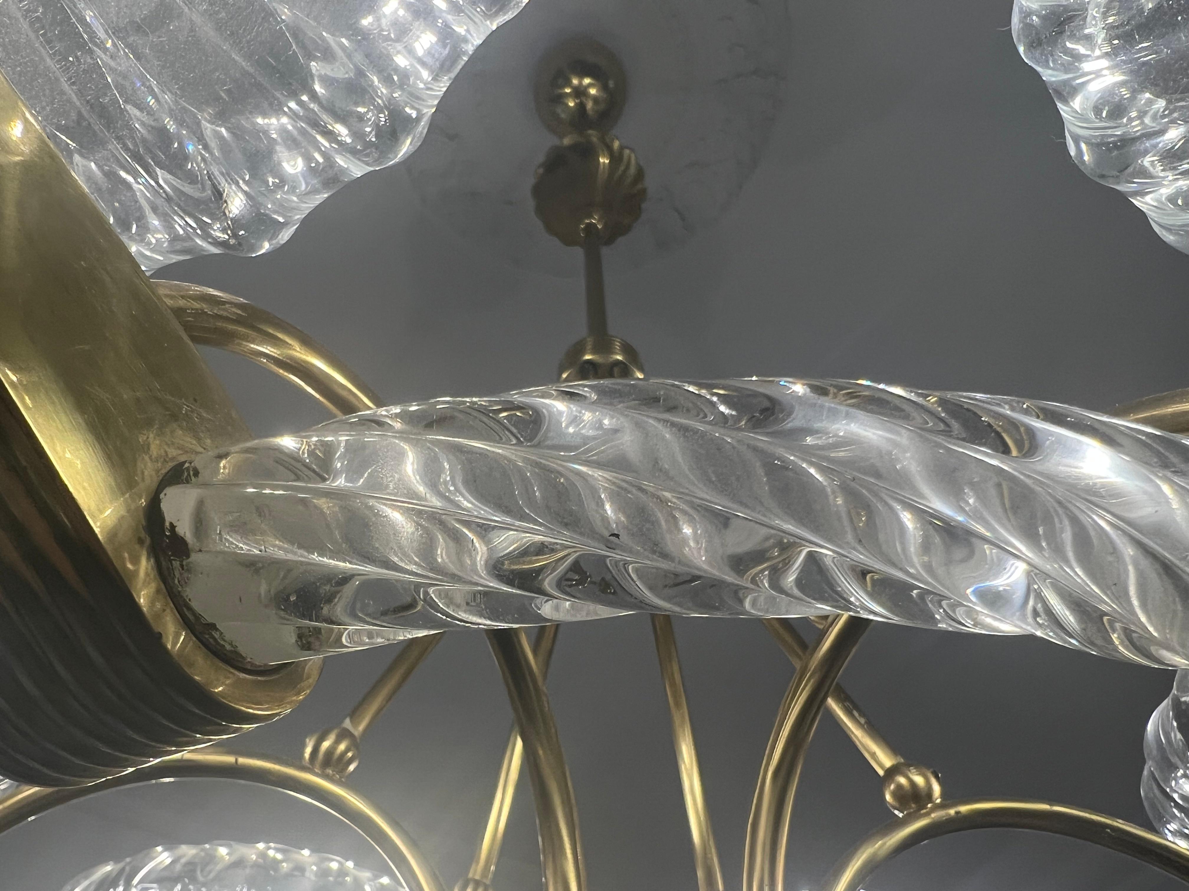 Chandelier by Barovier & Toso, Murano, 1940 For Sale 4