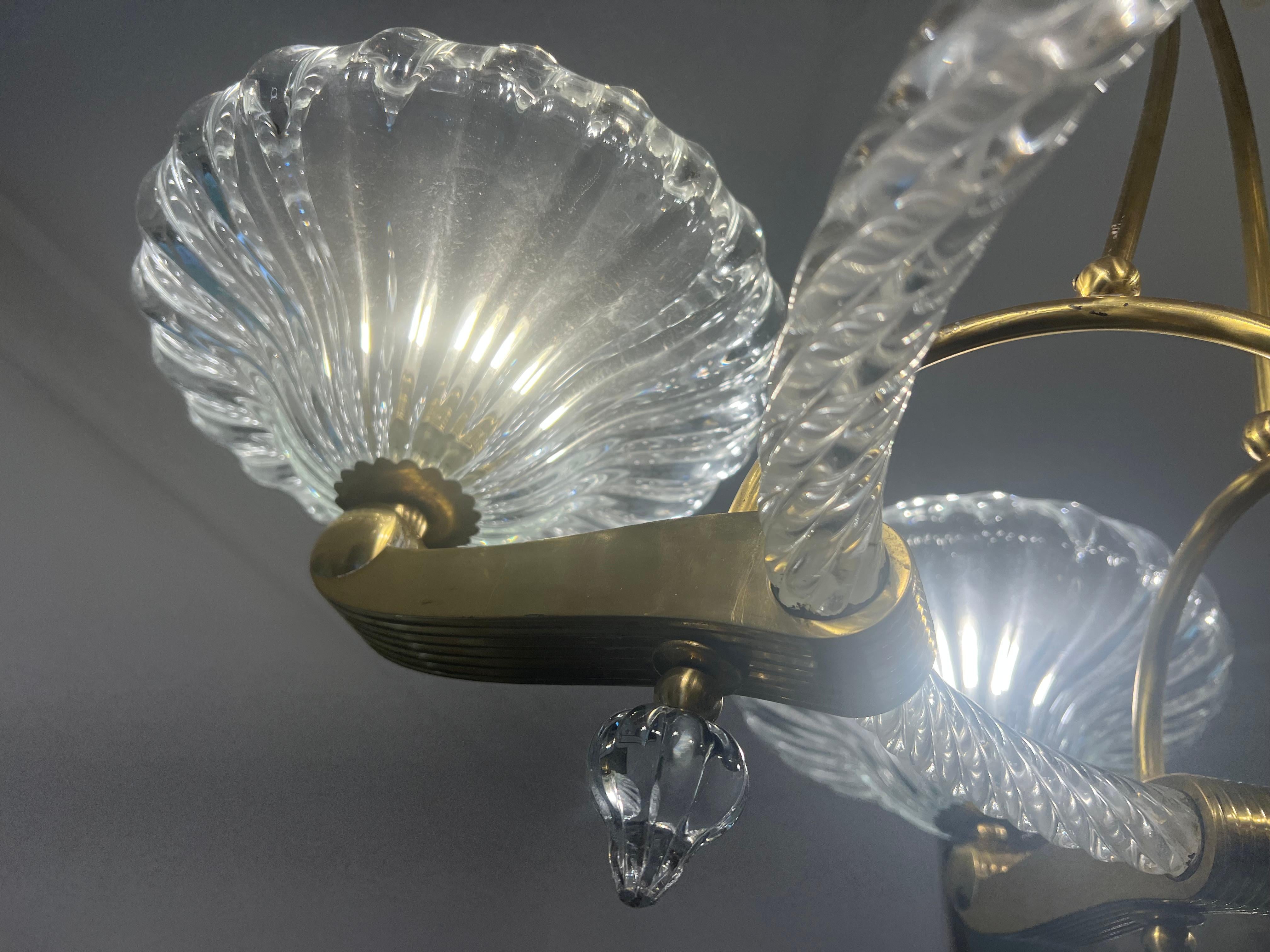 Chandelier by Barovier & Toso, Murano, 1940 For Sale 5