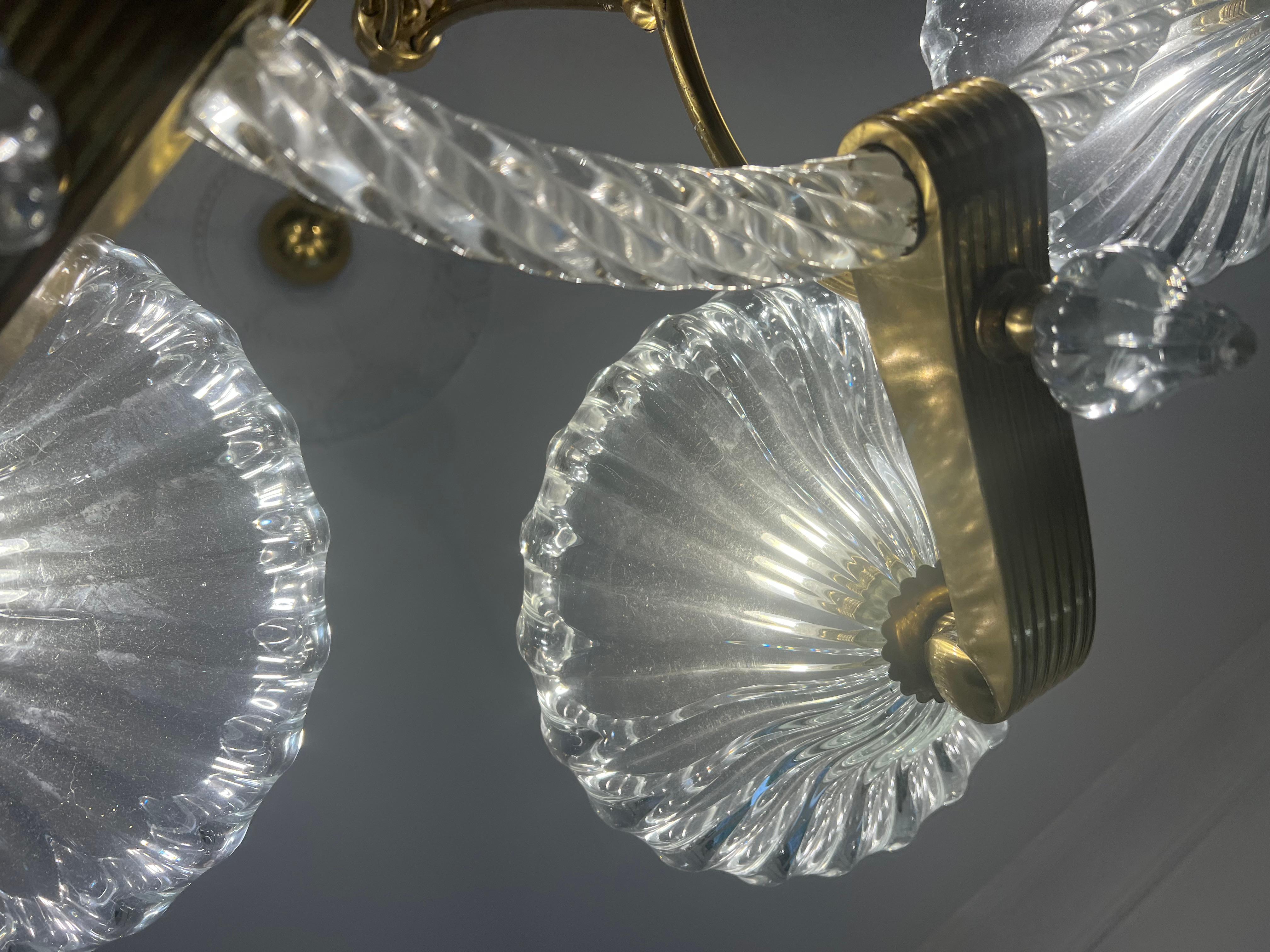 Chandelier by Barovier & Toso, Murano, 1940 For Sale 6