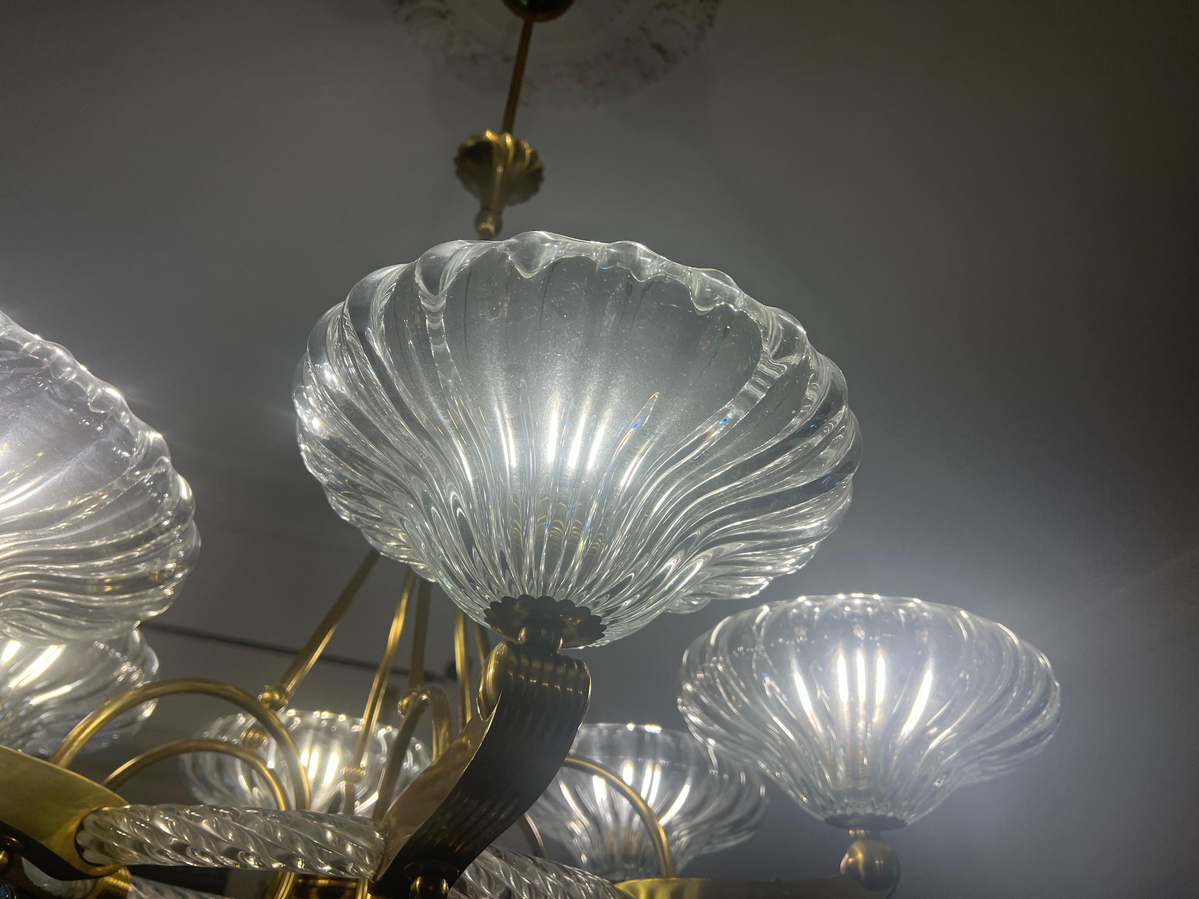 Chandelier by Barovier & Toso, Murano, 1940 For Sale 7