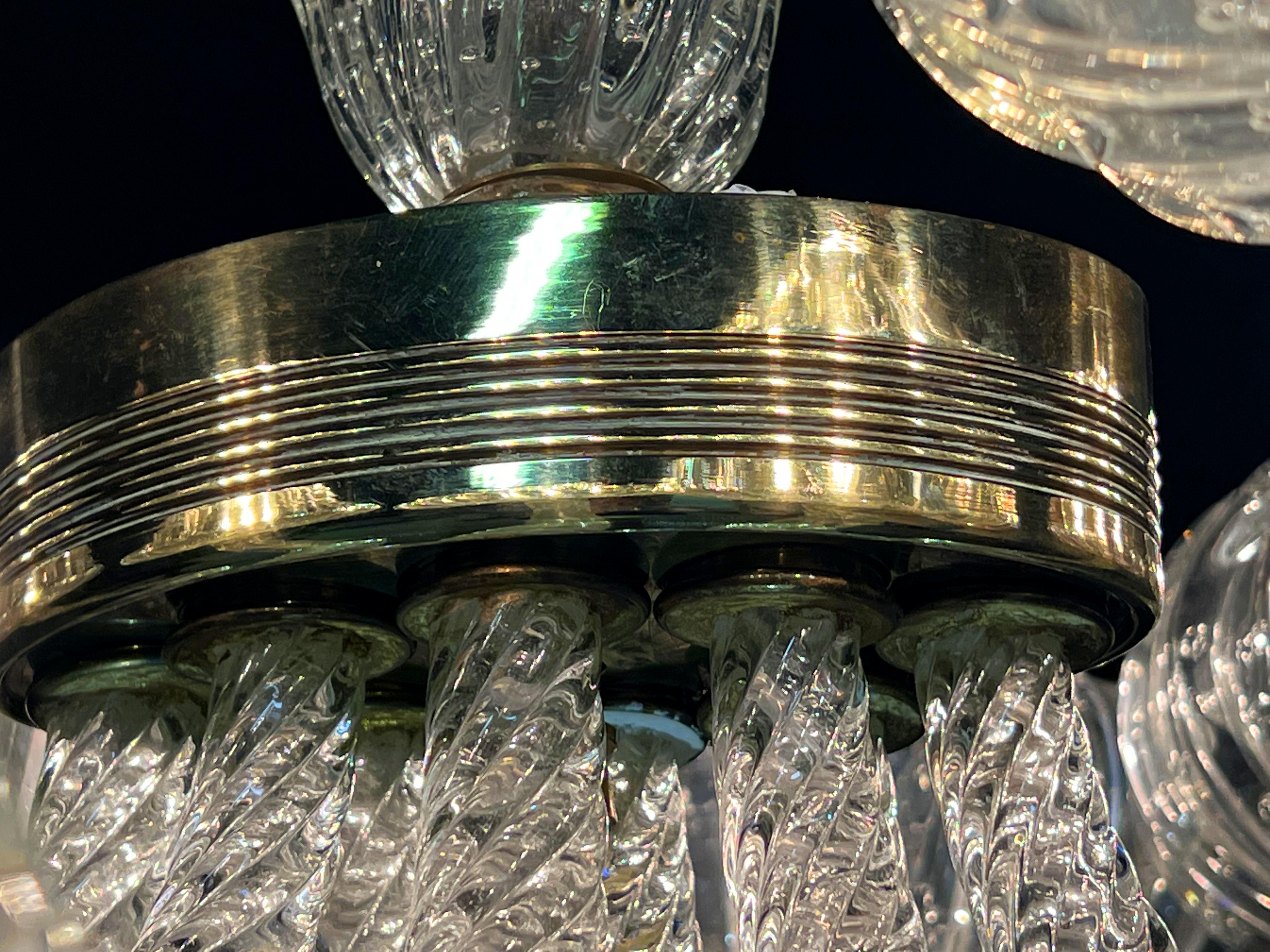 Laiton Lustre Barovier & Toso, Murano, 1940 en vente