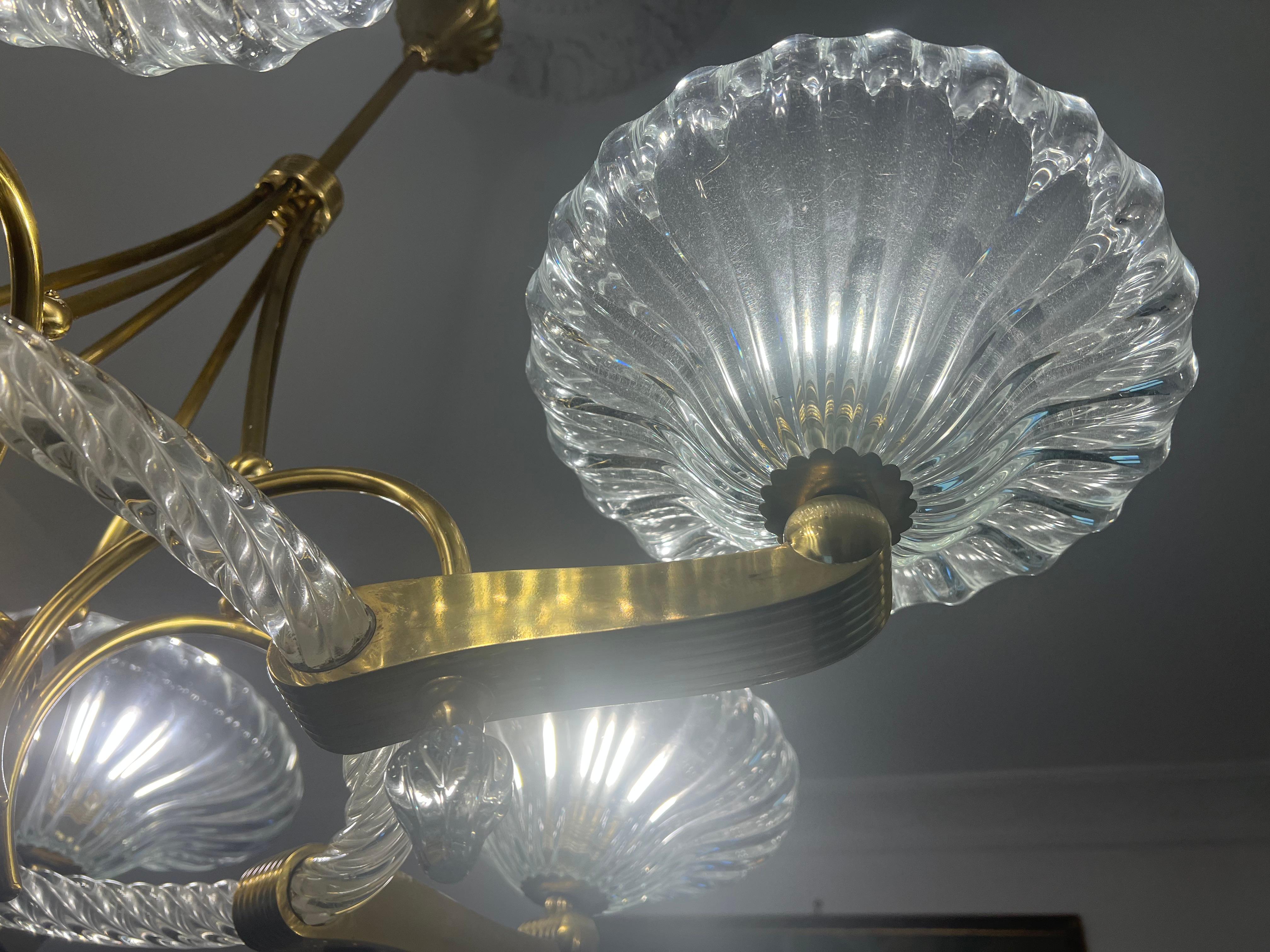 Chandelier by Barovier & Toso, Murano, 1940 For Sale 2