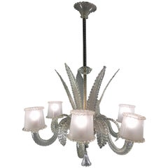 Chandelier by Barovier & Toso, Murano, 1940s