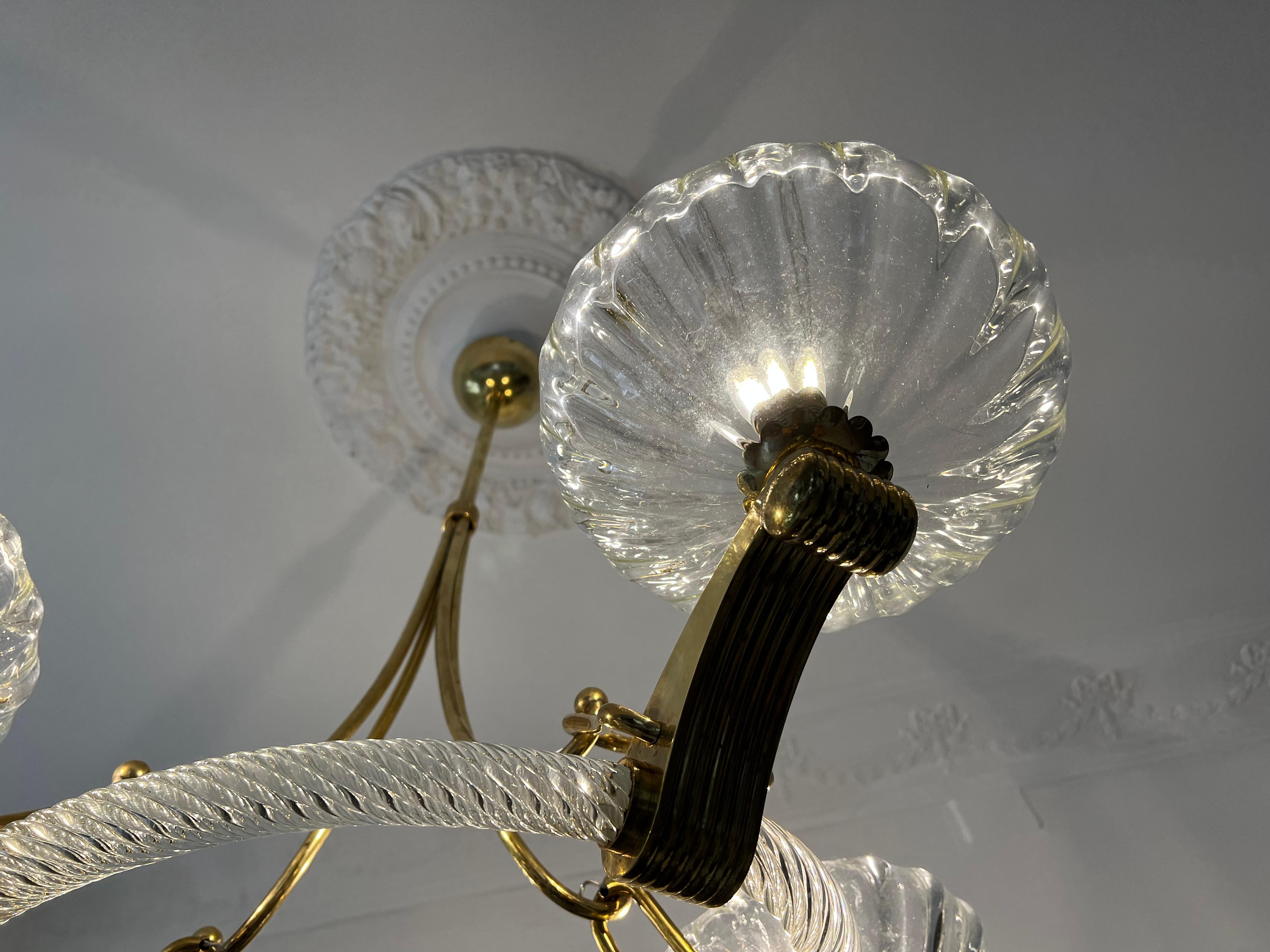 Chandelier by Barovier & Toso, Murano, 1940s For Sale 13