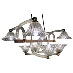 Chandelier by Barovier 
Toso, Murano, 1940s