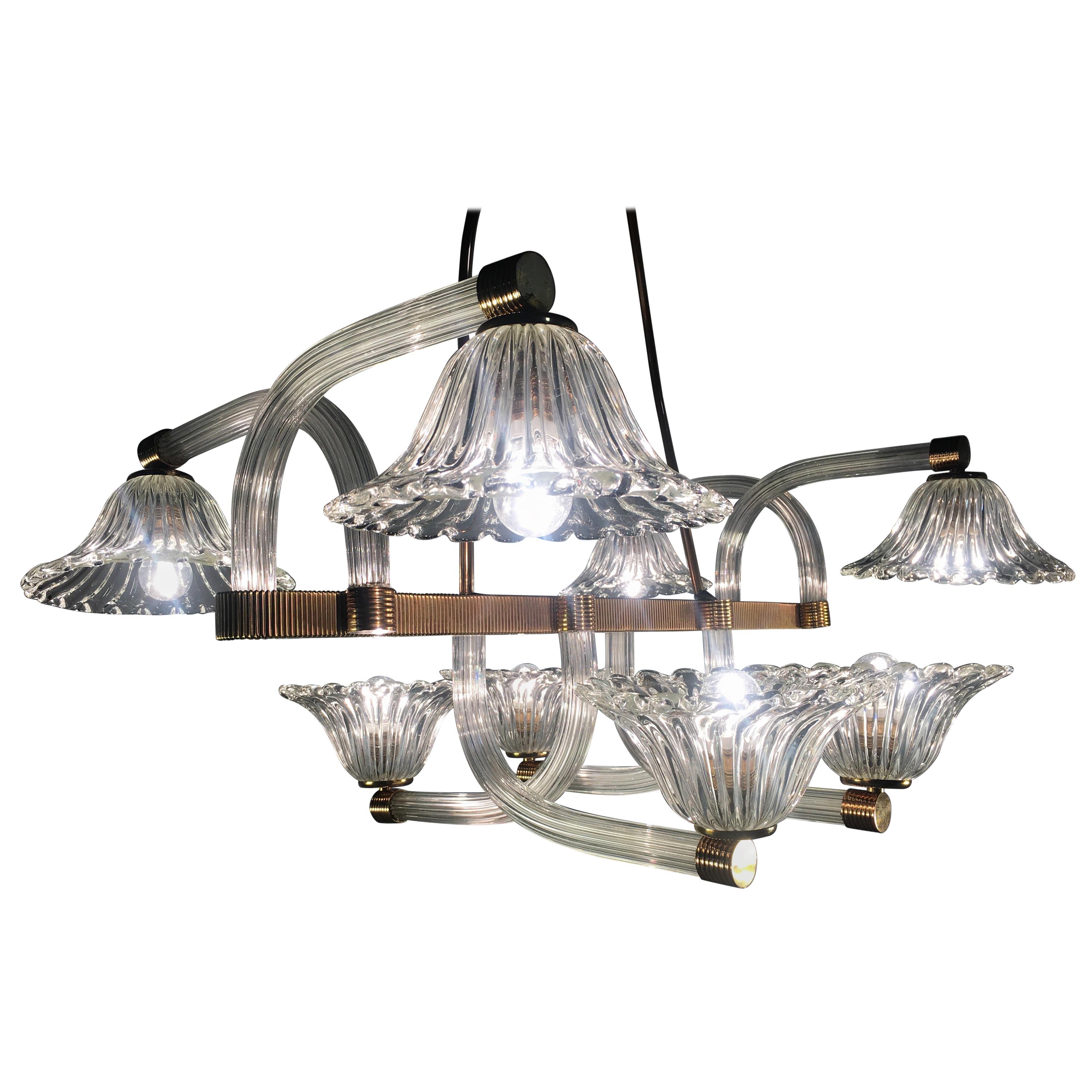 Lampadario di Barovier & Toso, Murano, anni '40