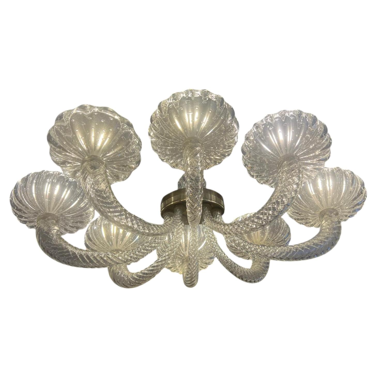 Chandelier by Barovier & Toso, Murano, 1940s