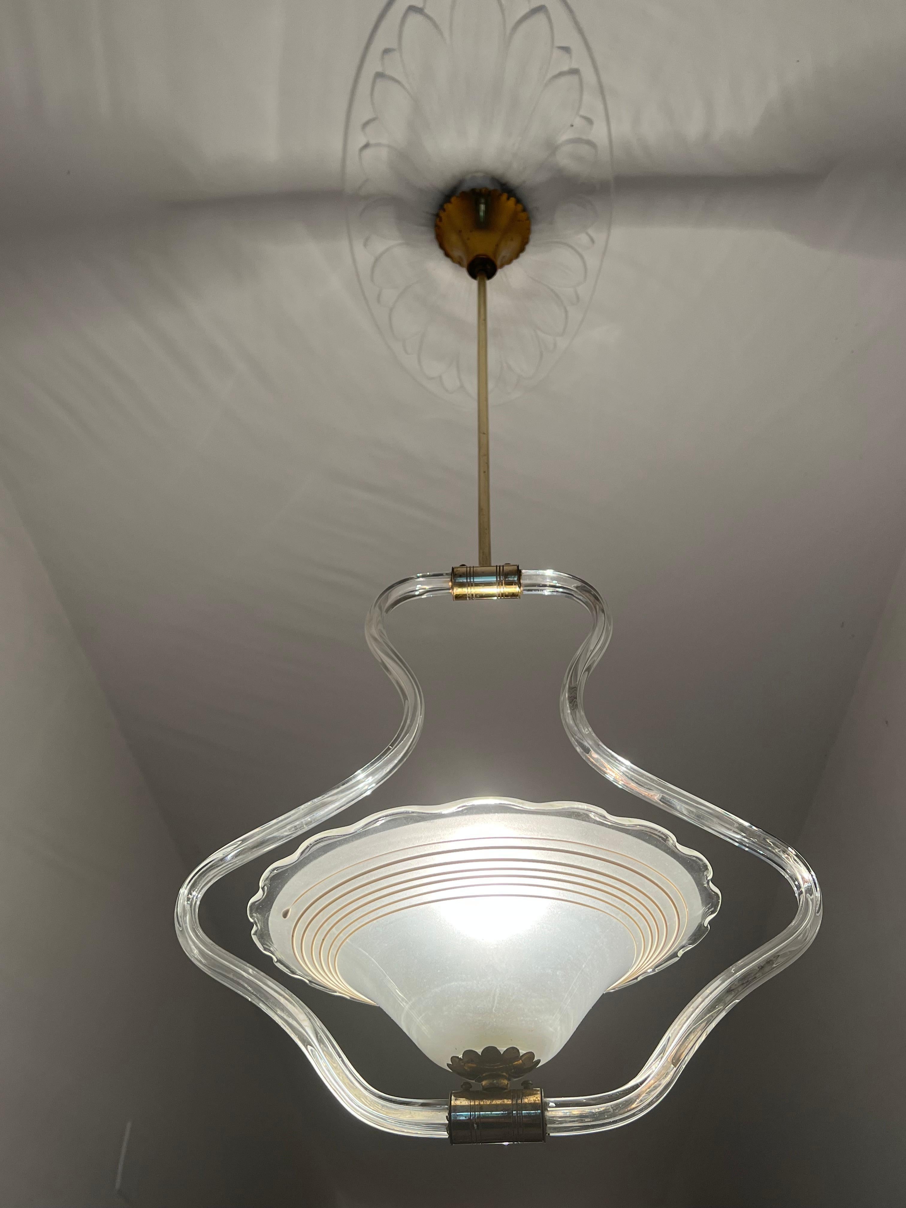 Chandelier by Barovier & Toso, Murano, 1950s For Sale 3