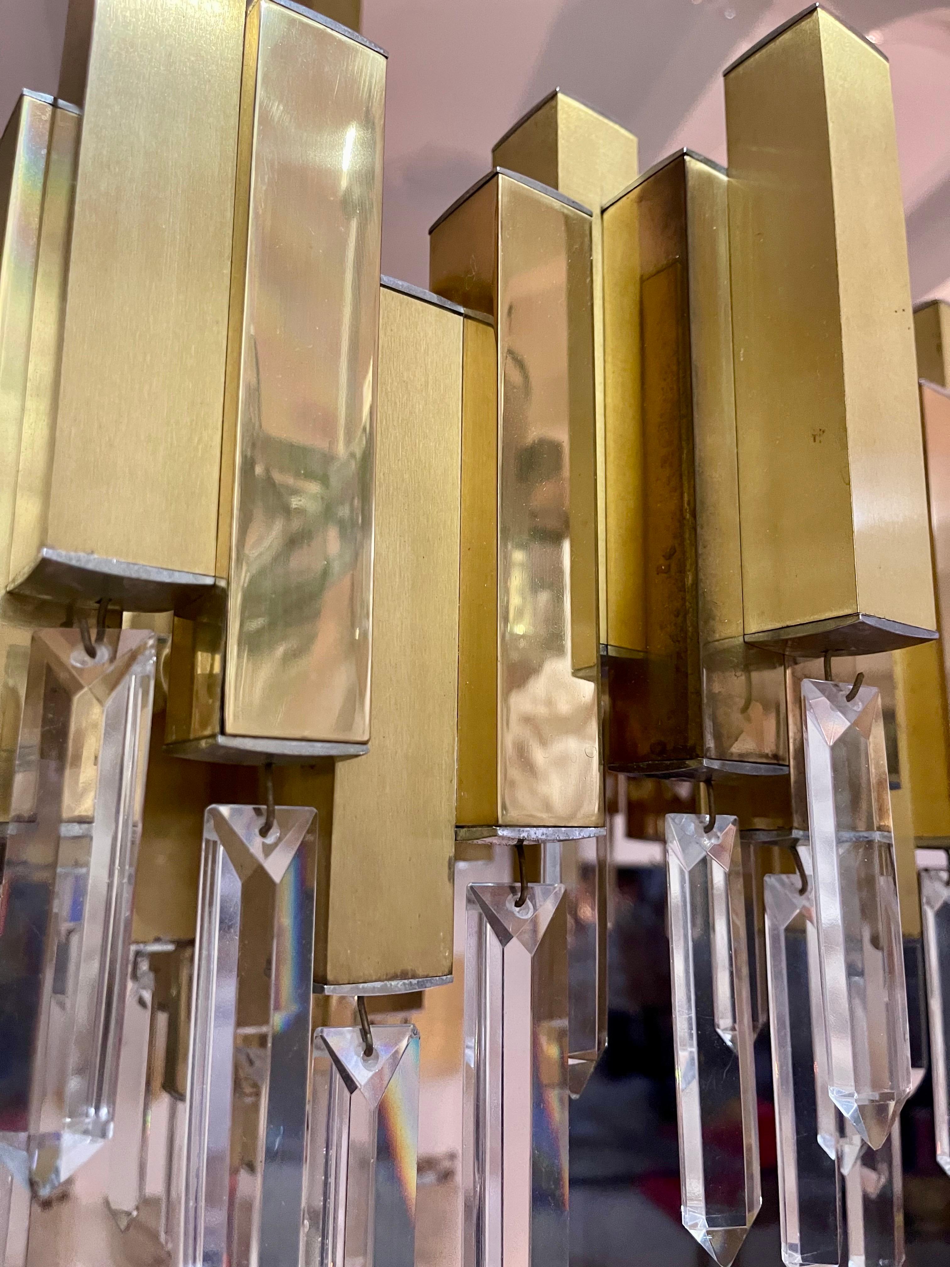 Kronleuchter von Bd Lumica kristall mit messing vergoldet , Spanien 1970er (Spanisch) im Angebot