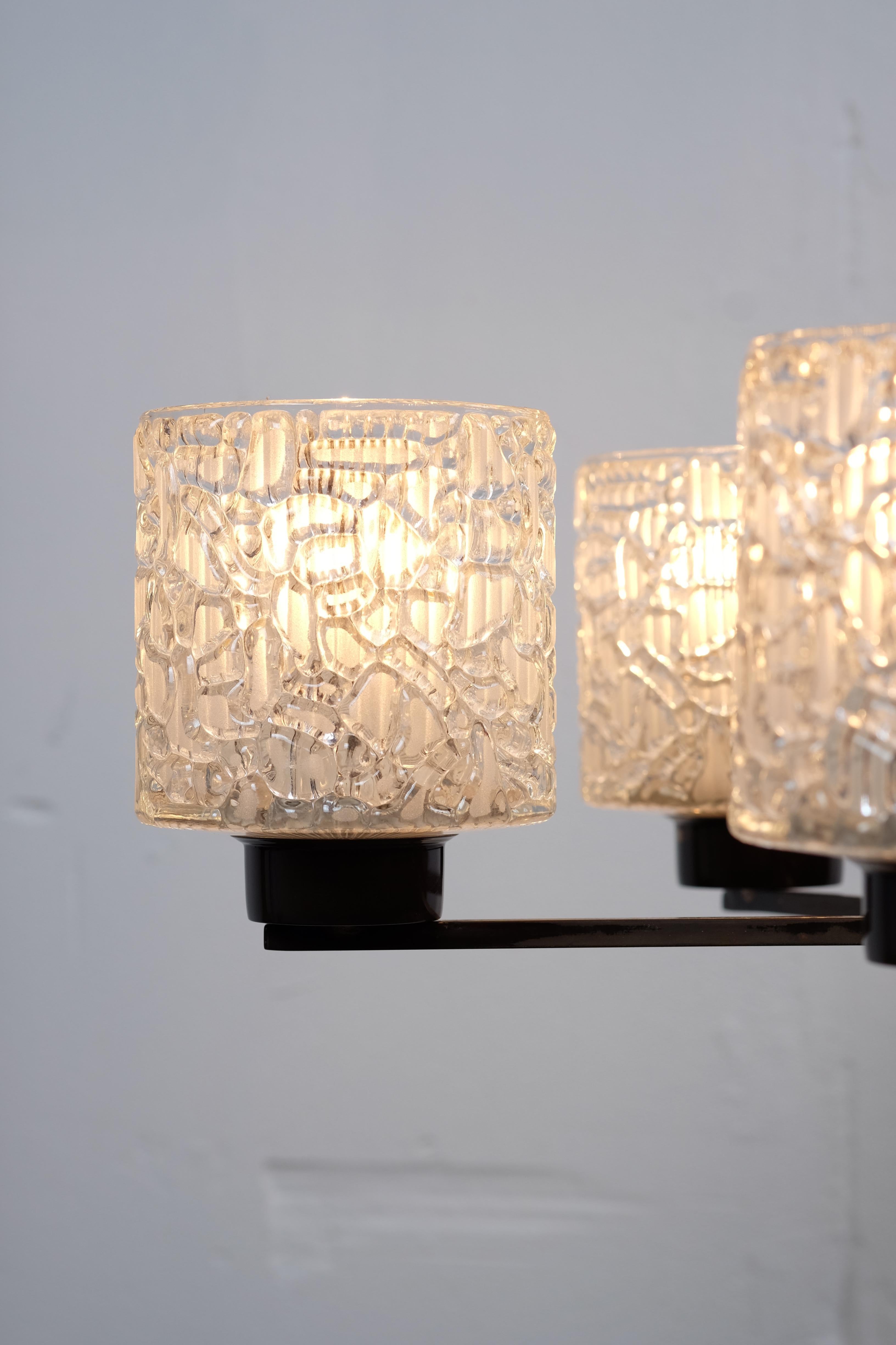 Danish Chandelier by Carl Fagerlund for Orrefors, 1950s For Sale